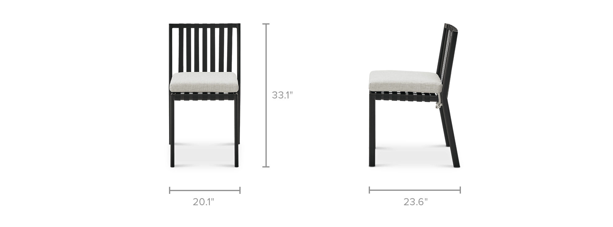 dimension of Sorrento Stackable Outdoor Dining Chair Set