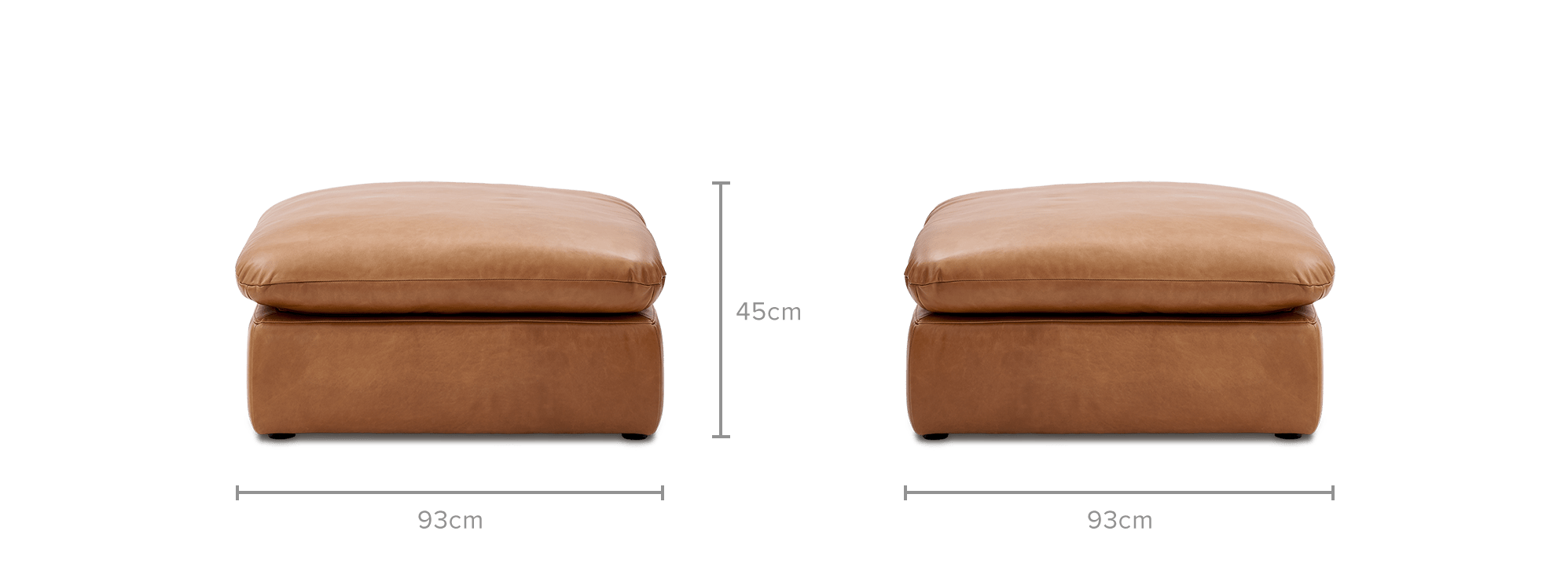 dimension of Dawson Leather Storage Footstool