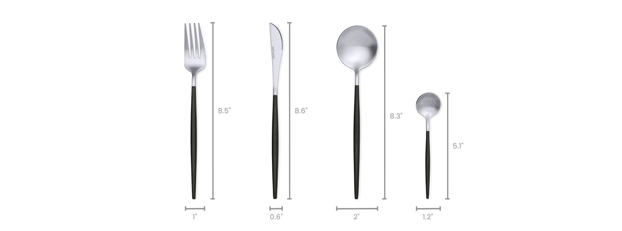 dimension of Echo 16-Piece Cutlery Set