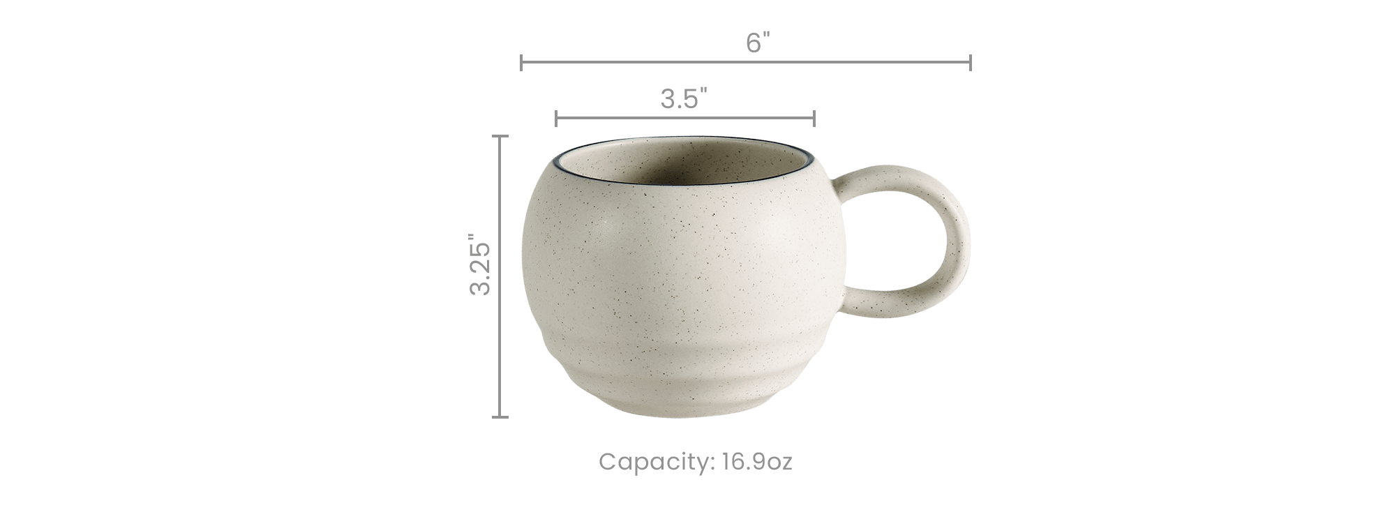 dimension of Sandy Mugs, Set of 4