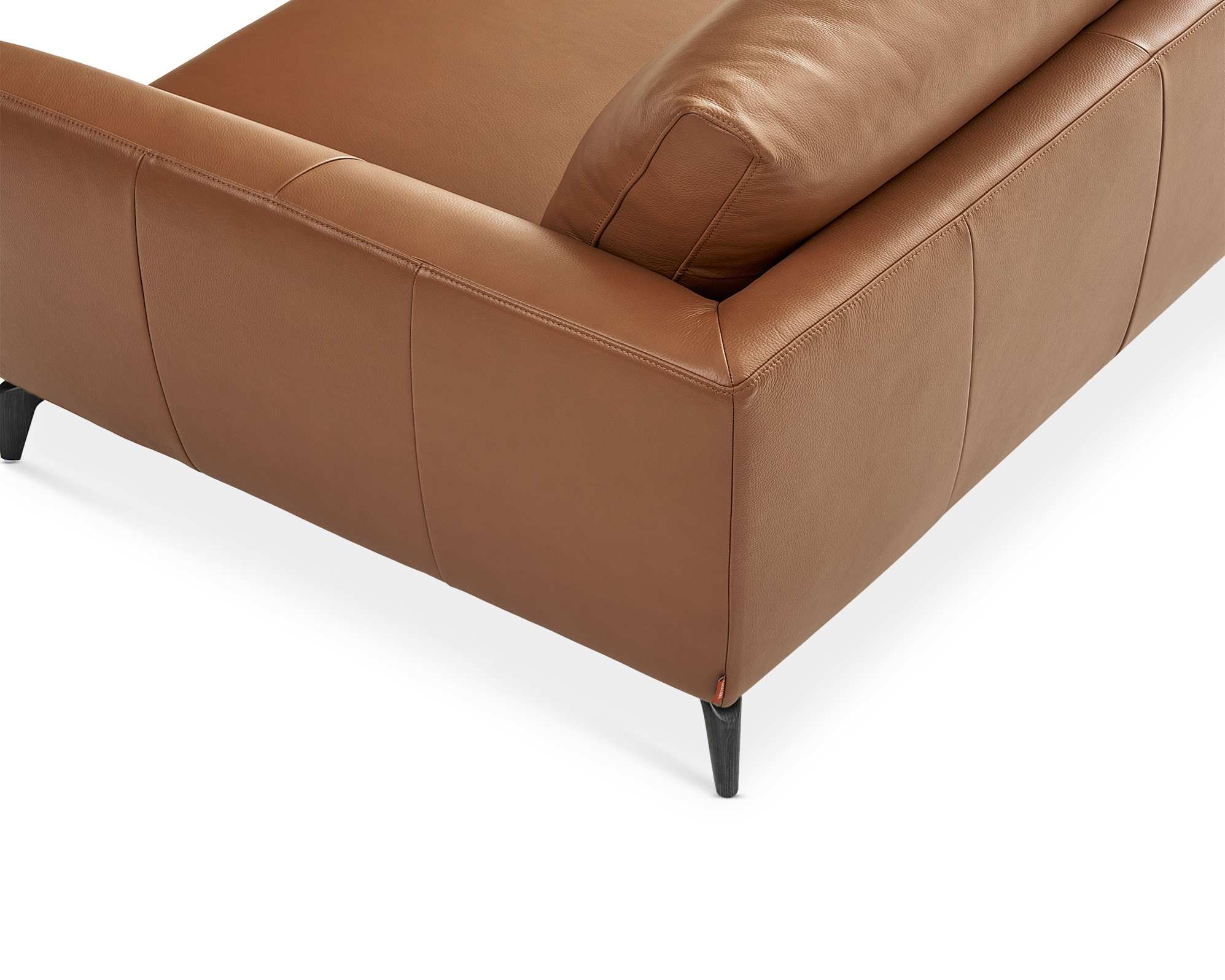 Lena Leather Chaise Sectional Sofa with Ottoman 4