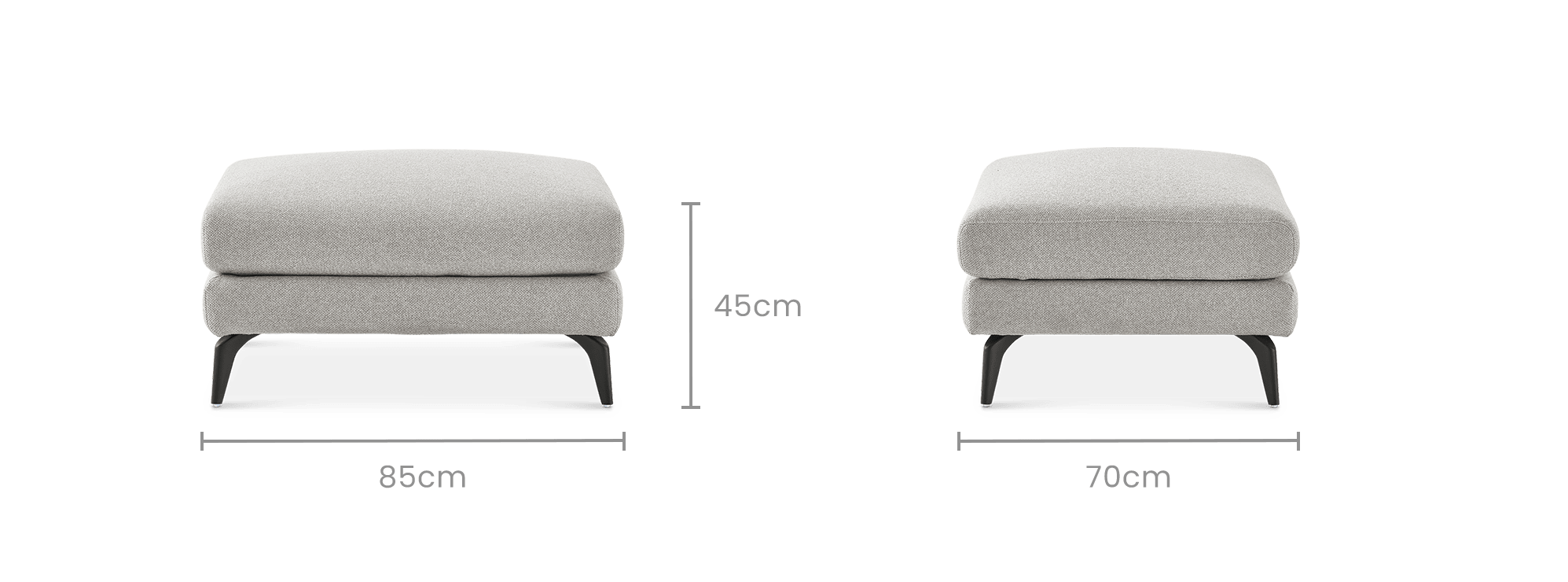 dimension of Lena Performance Fabric Ottoman