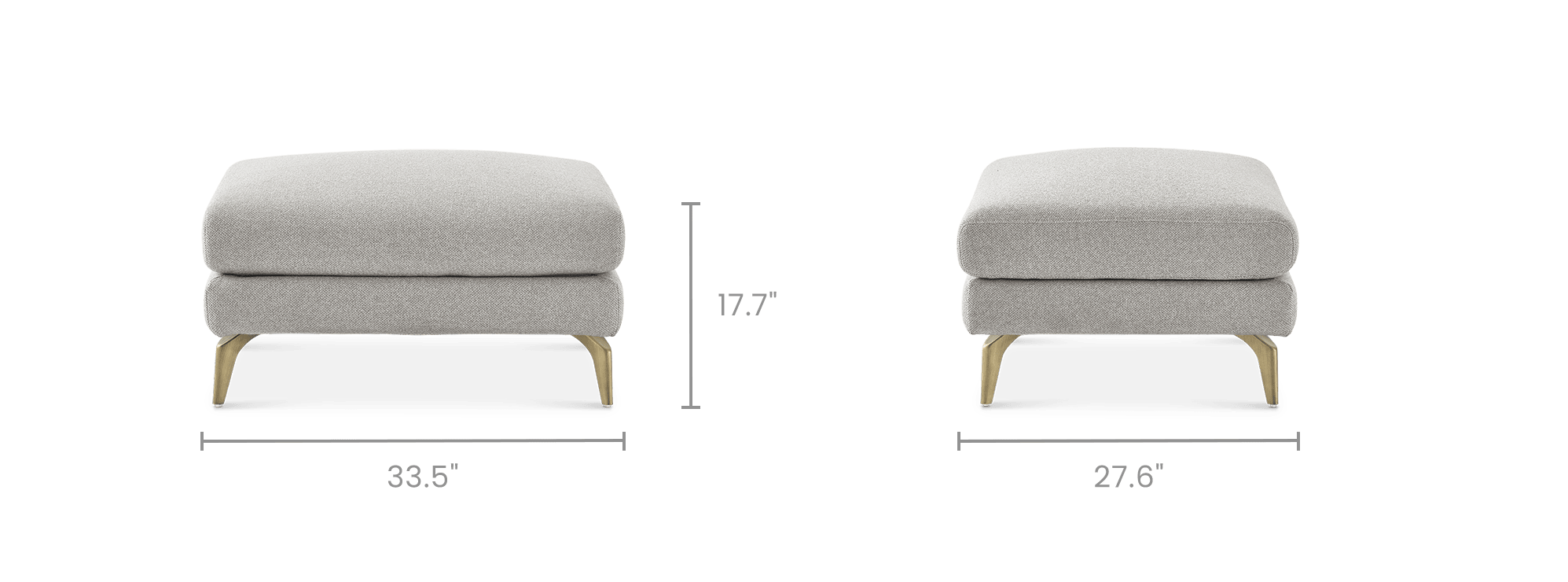 dimension of Lena Performance Fabric Ottoman