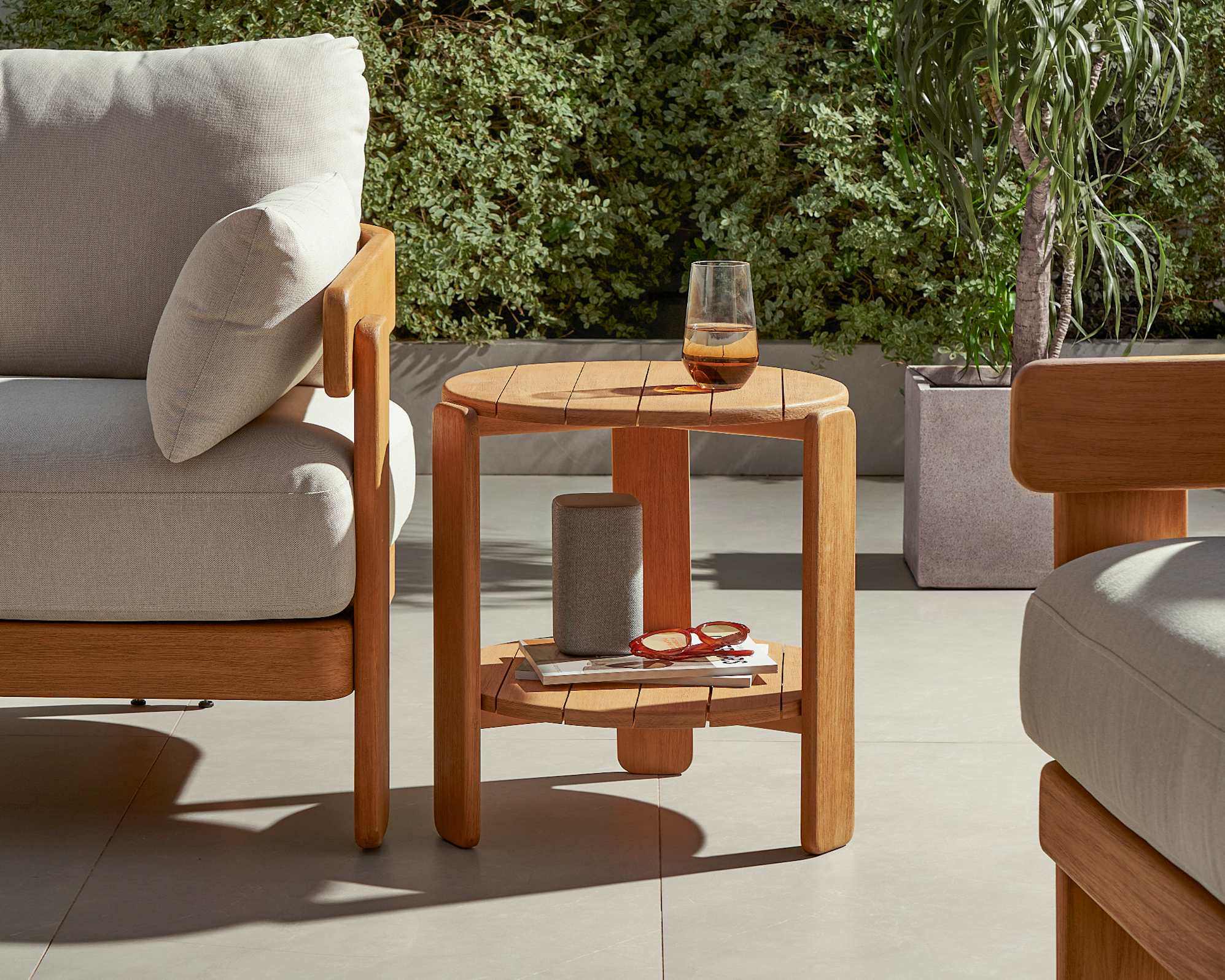 Eden Outdoor Round Side Table lifestyle
