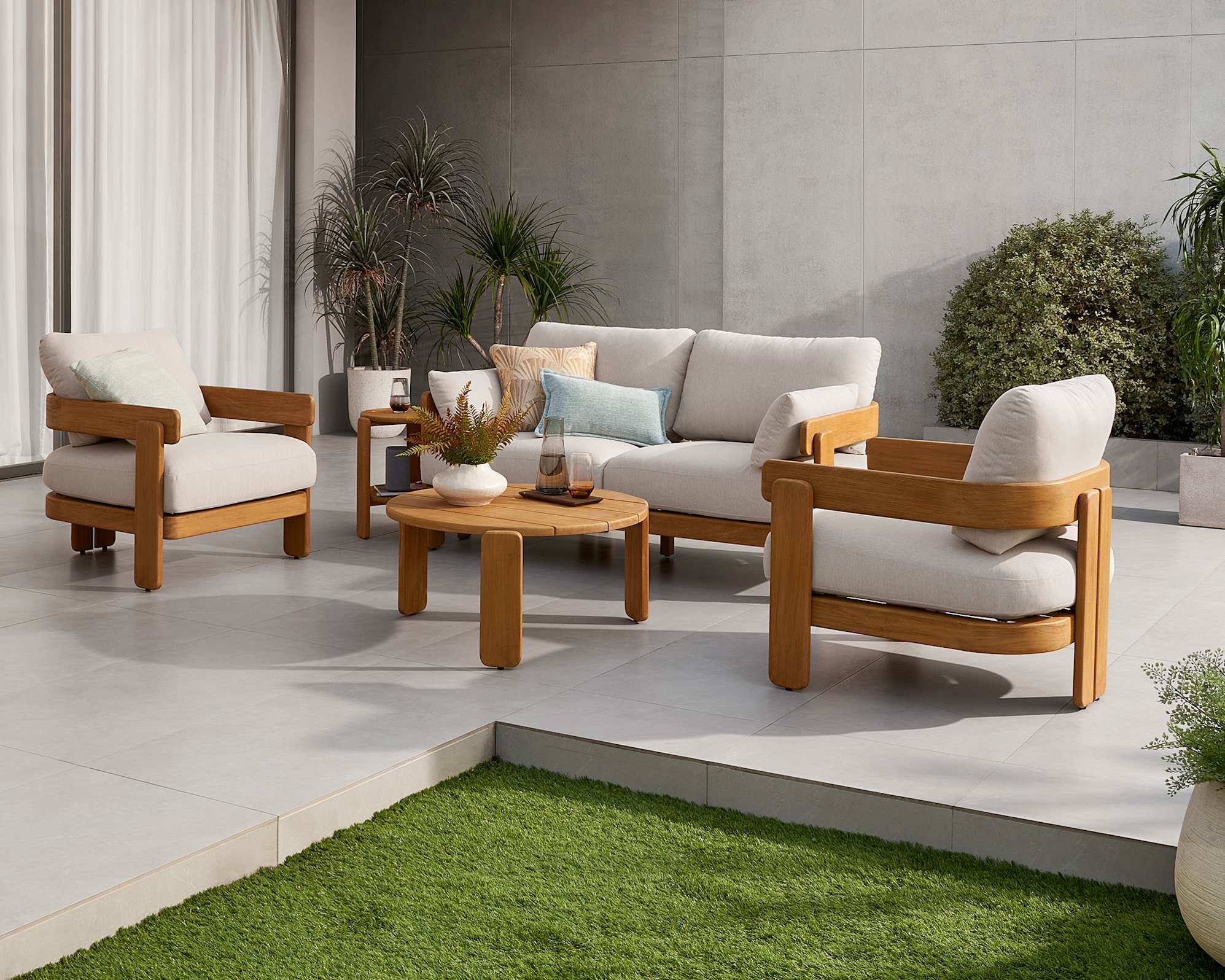Eden Outdoor 2 Lounge Chairs & Side Table Set 3
