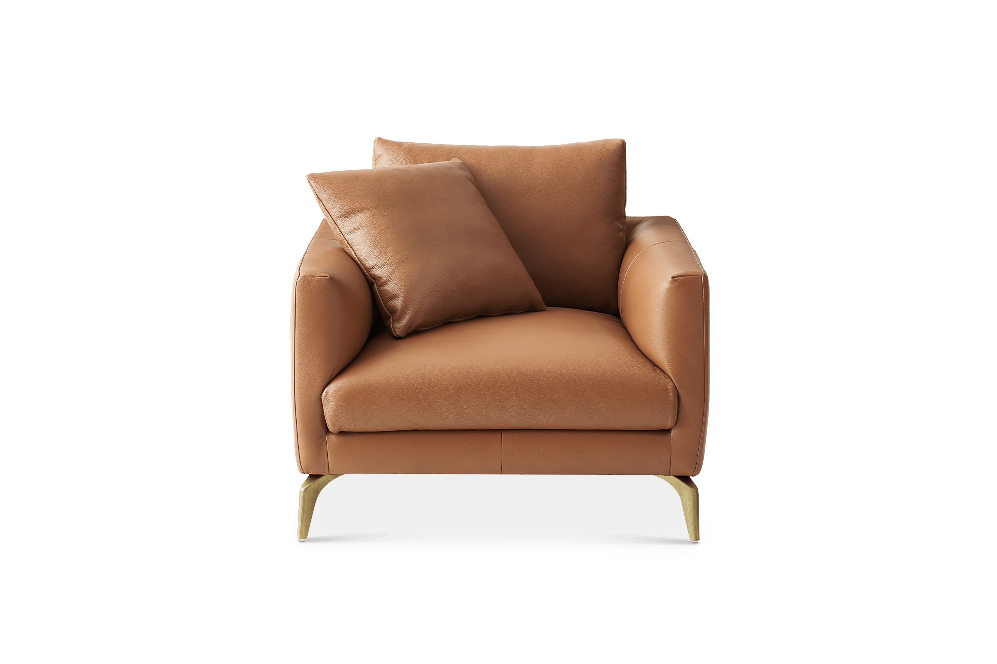 Lena Leather Armchair, (Marche) Cocoa (Brass Leg)