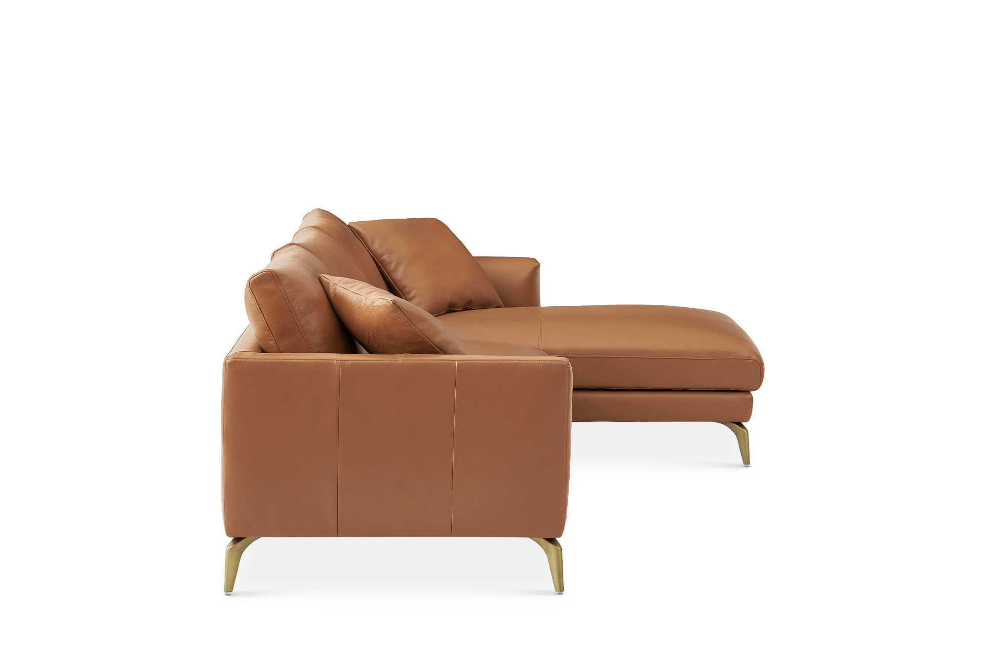 Lena Leather Chaise Sectional Sofa 8