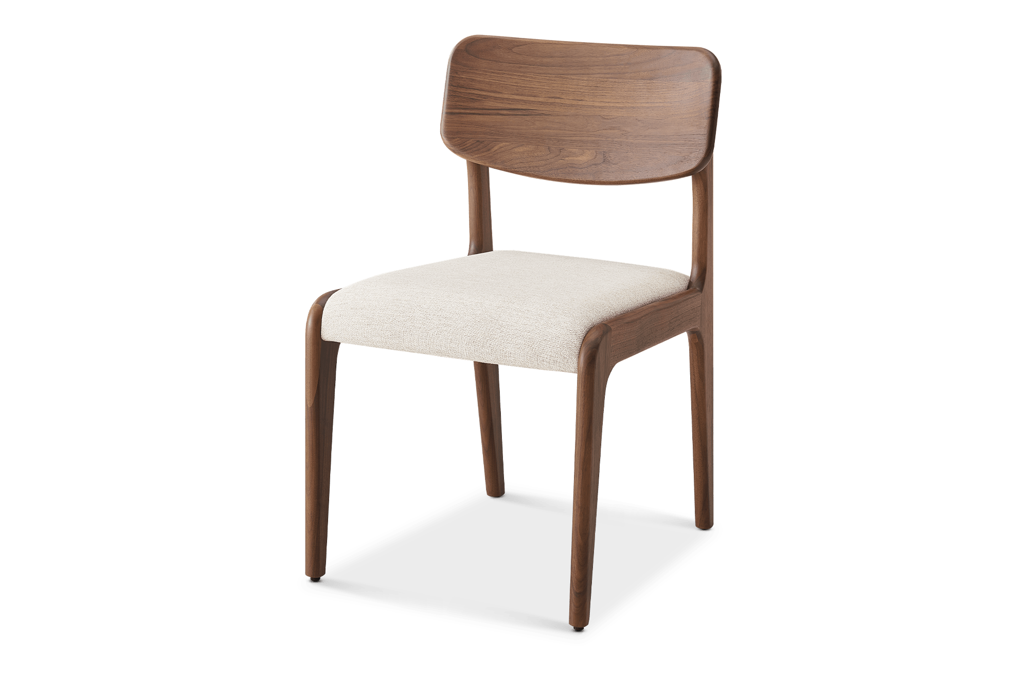 Vincent Dining Chair, (Performance Twill) Creamy White (Walnut)