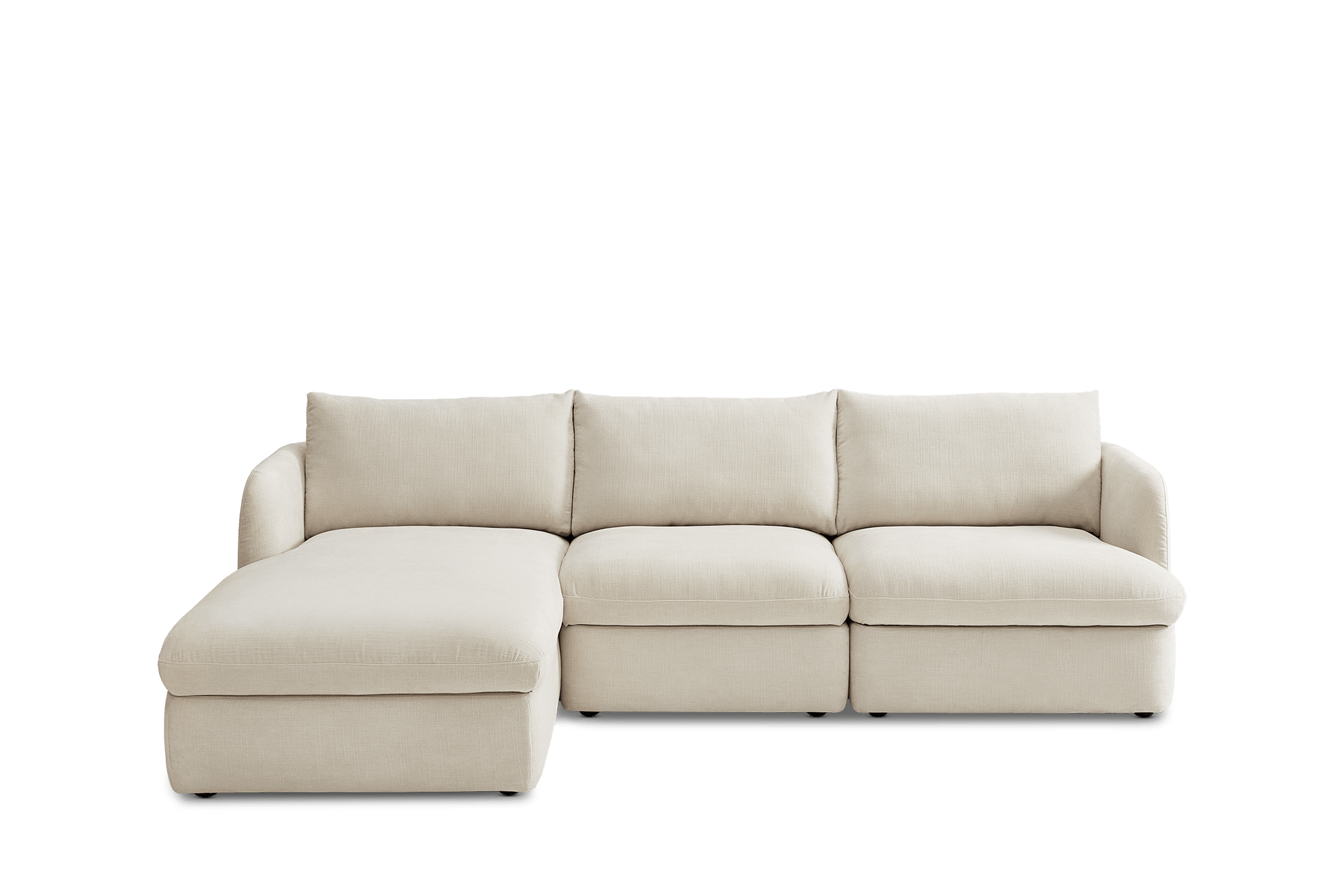 Ollie Storage Chaise Sectional Sofa Left Facing, (Greta) Ivory