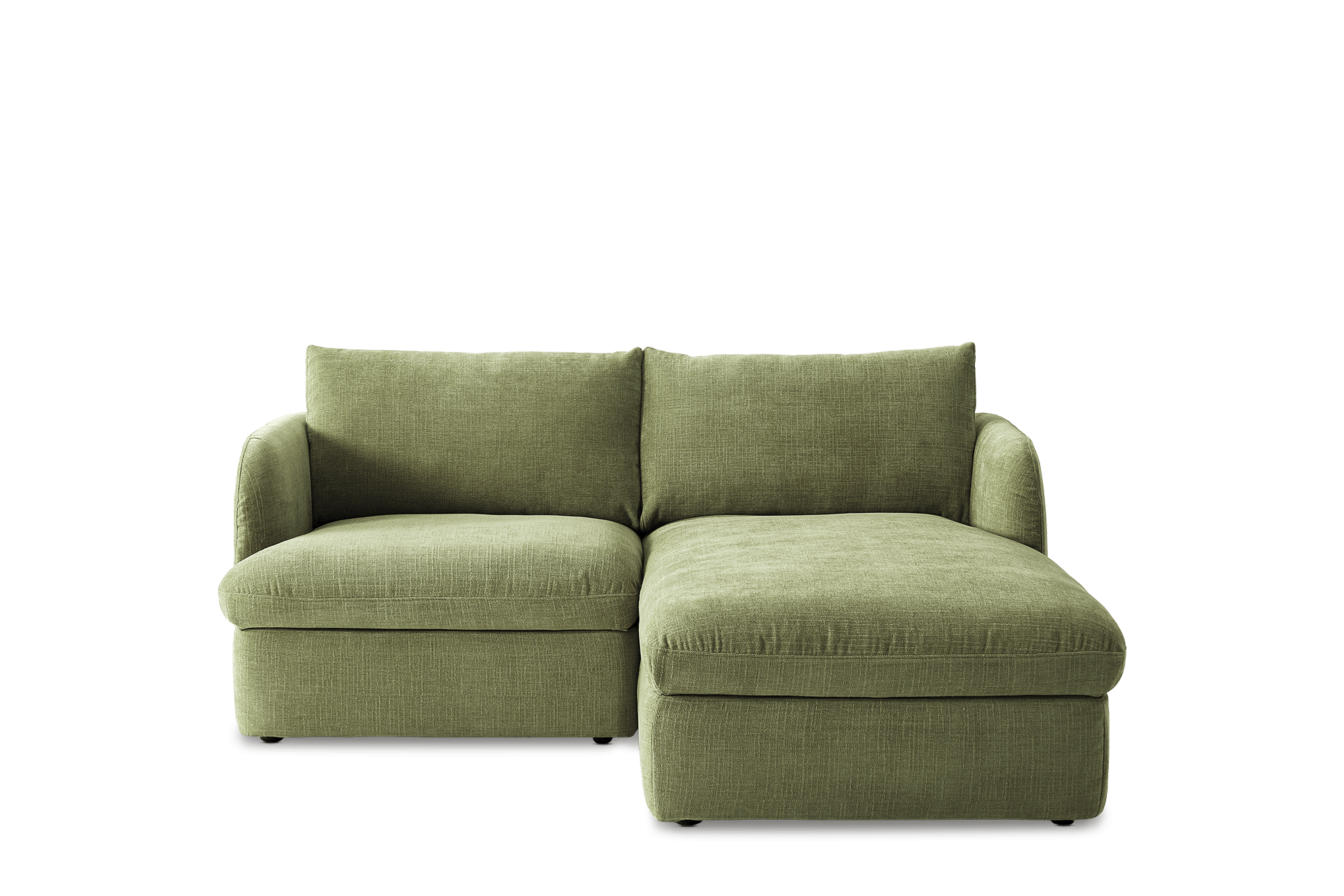 Ollie Storage Small Chaise Sectional Sofa Right Facing, (Greta) Moss