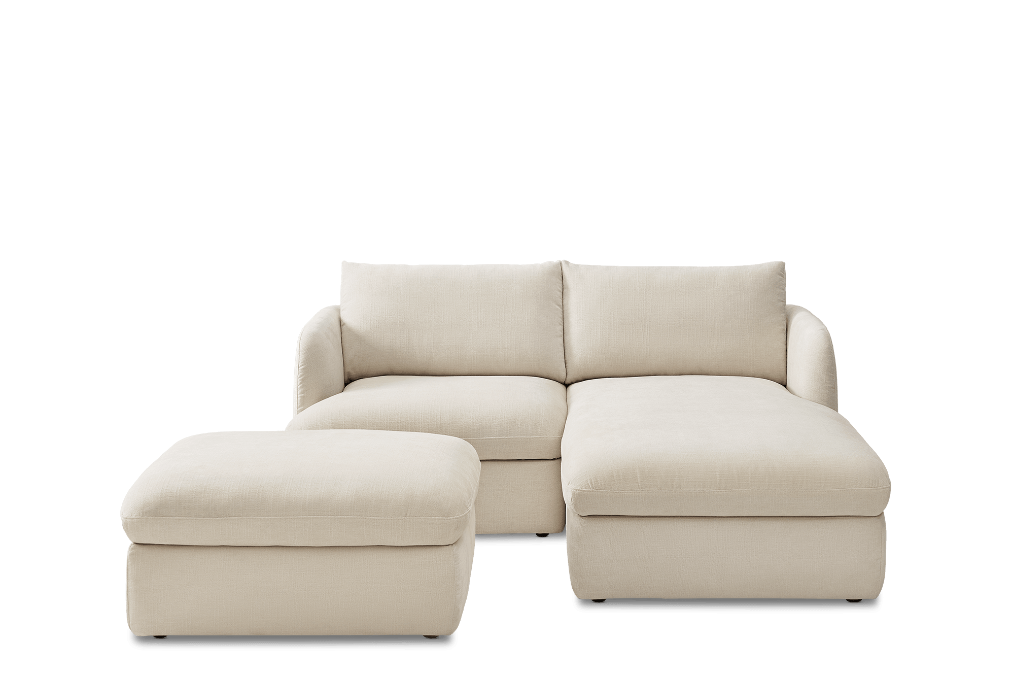Ollie Storage Small Chaise Sectional Sofa with Ottoman 2