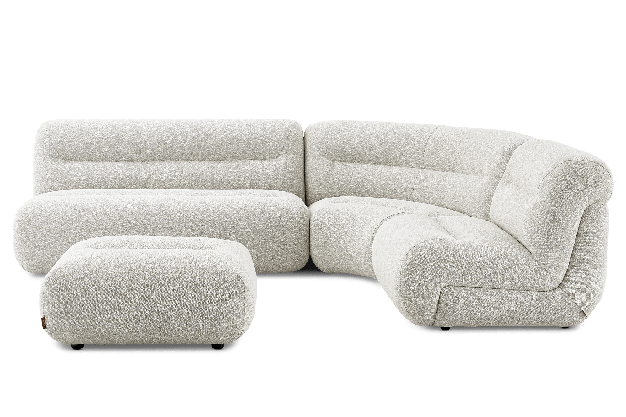 Tovi 3-Piece Chaise Sectional Sofa with Ottoman, (Performance Infinity Boucle) White Quartz