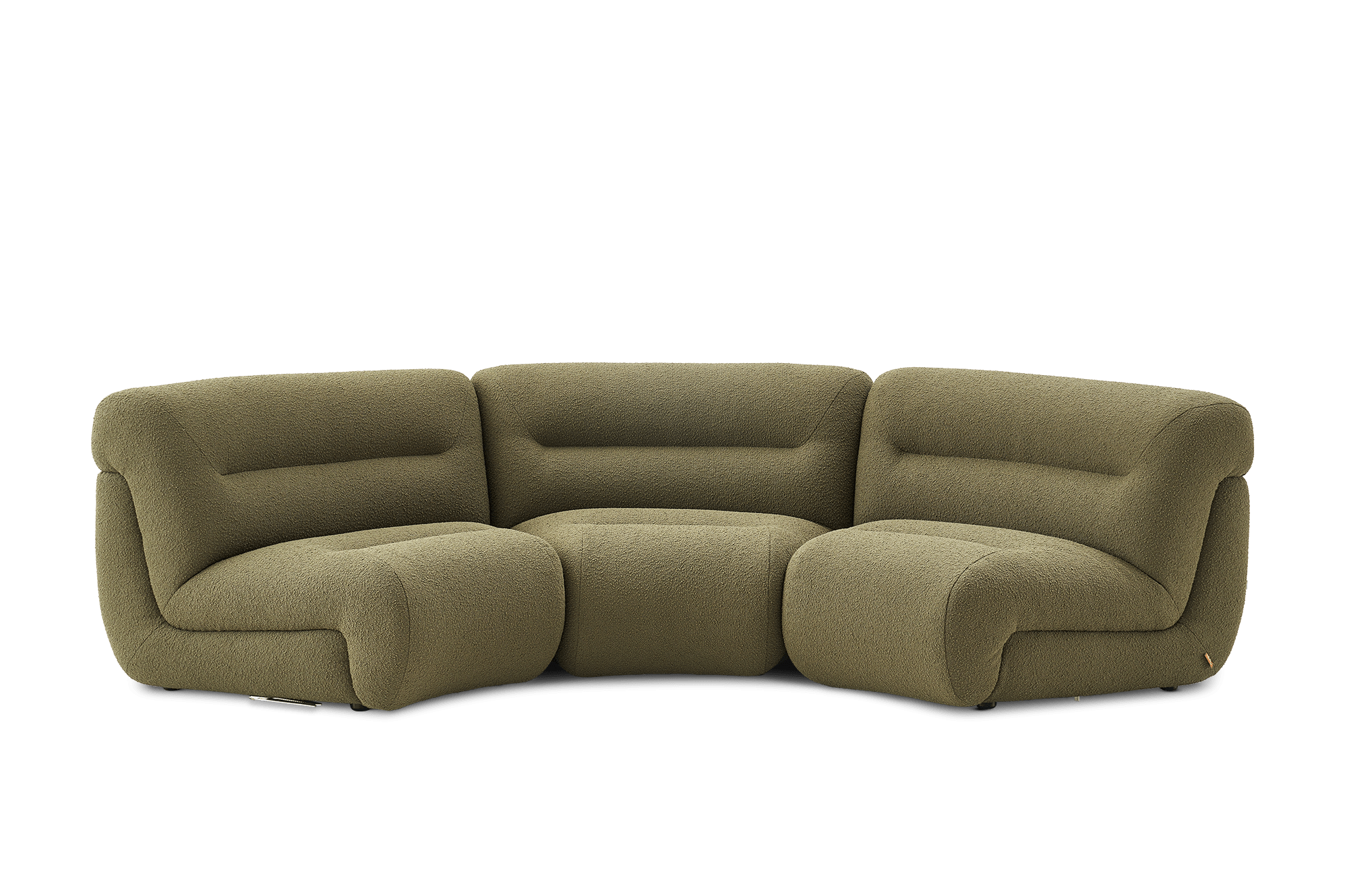 Tovi Curve Sofa, (Performance Infinity Boucle) Moss