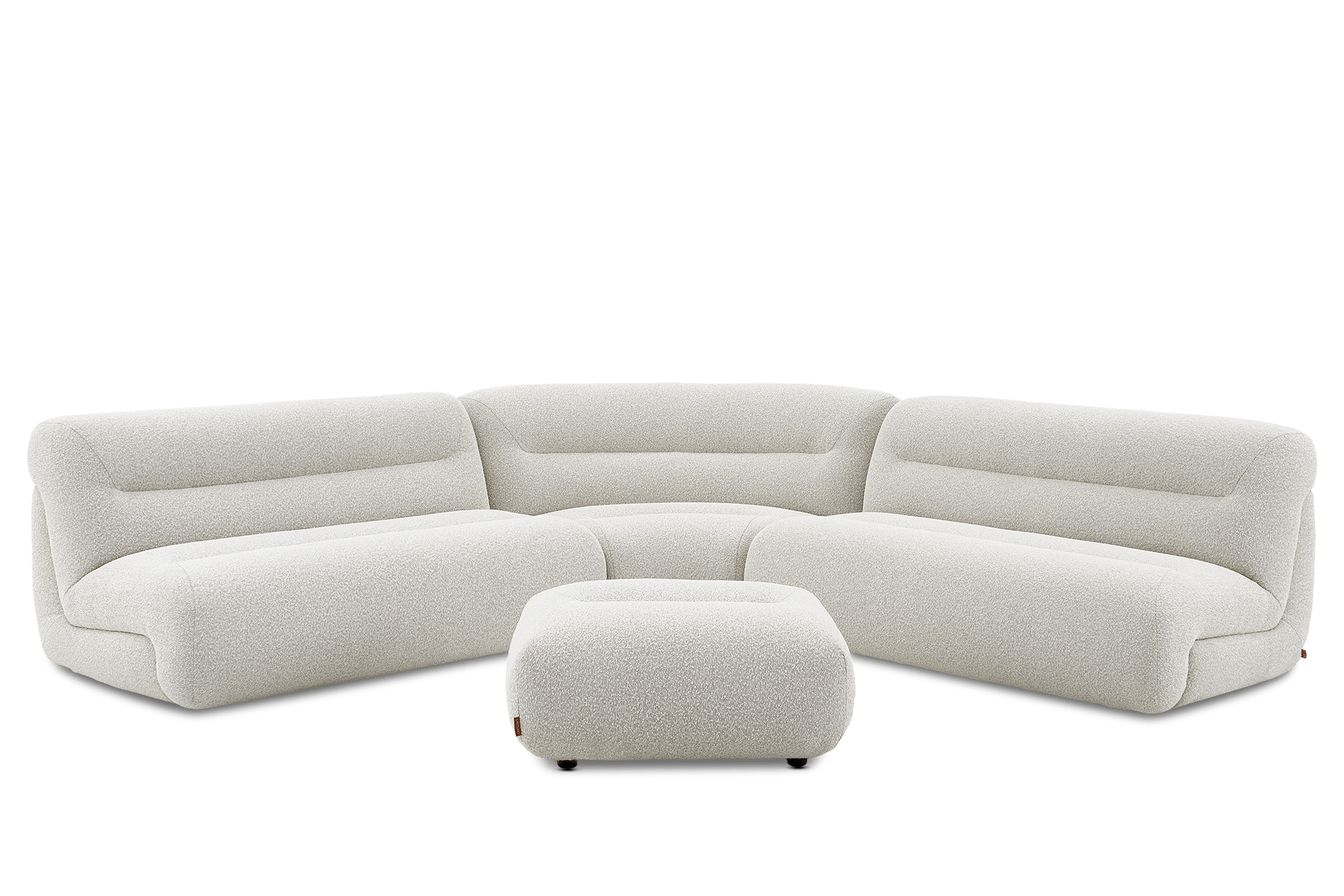 Tovi Performance Boucle L-Shape Sectional Sofa with Ottoman 2