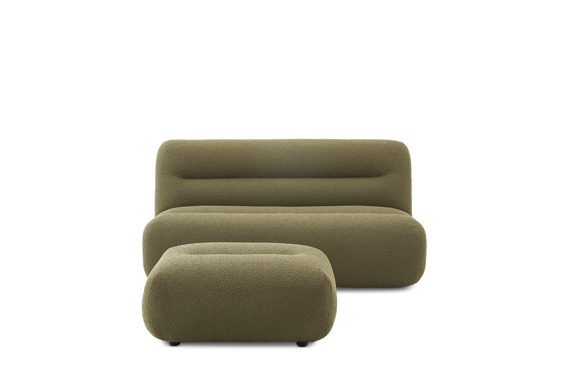 Tovi Performance Boucle 2 Seater Armless Sofa with Ottoman 2