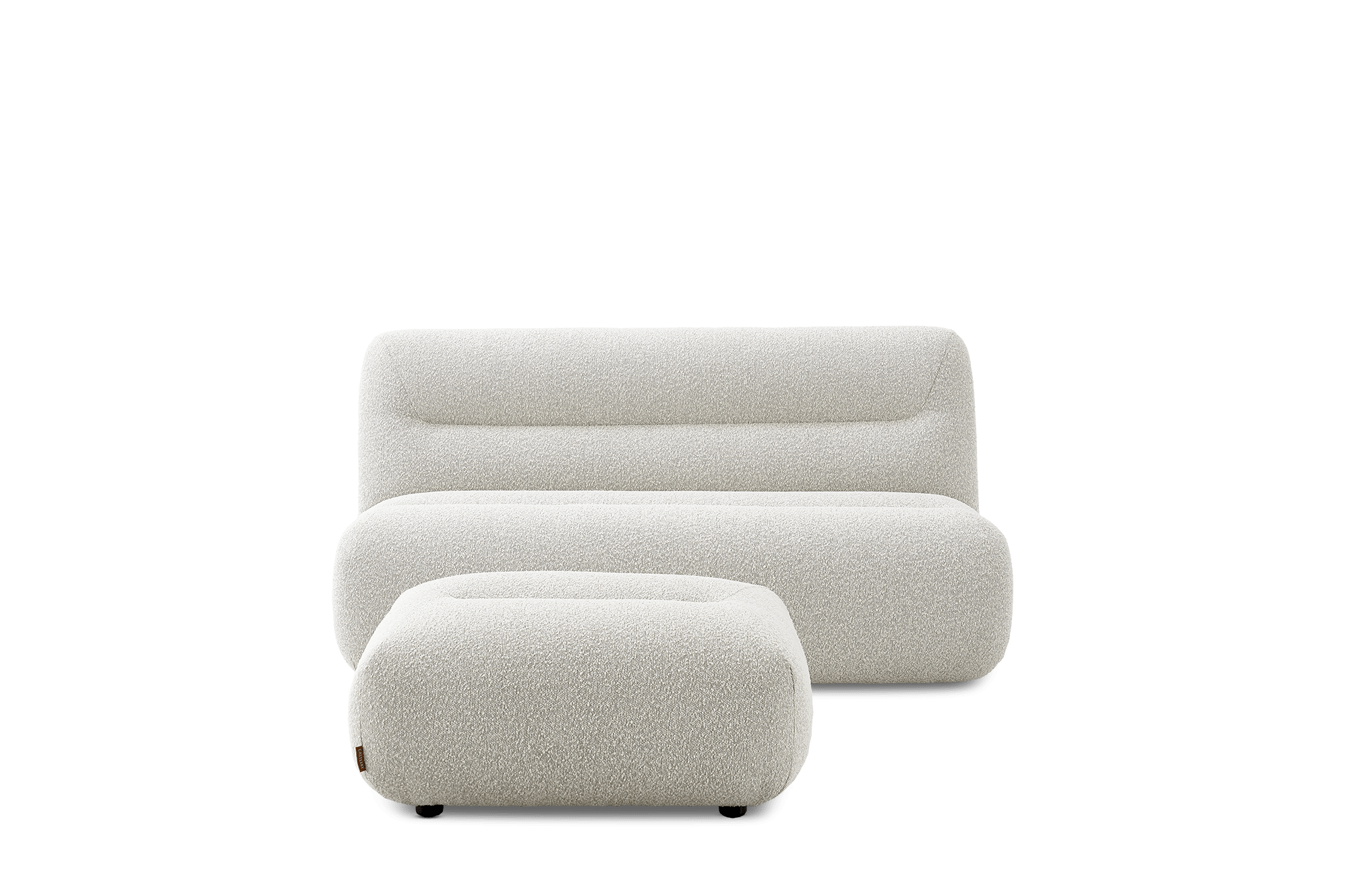 Tovi Performance Boucle 2 Seater Armless Sofa with Ottoman 2