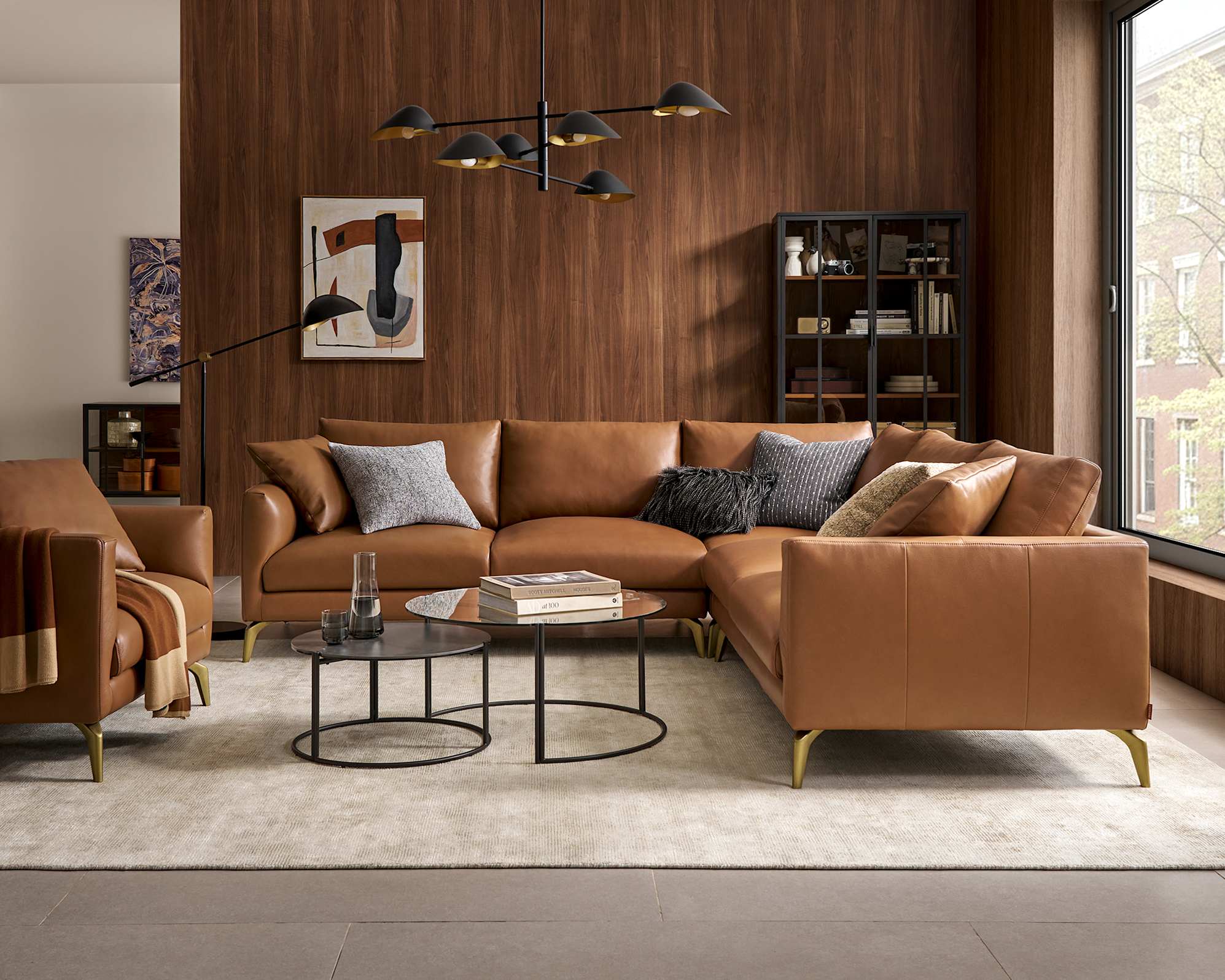 Lena Leather Corner Sofa 1