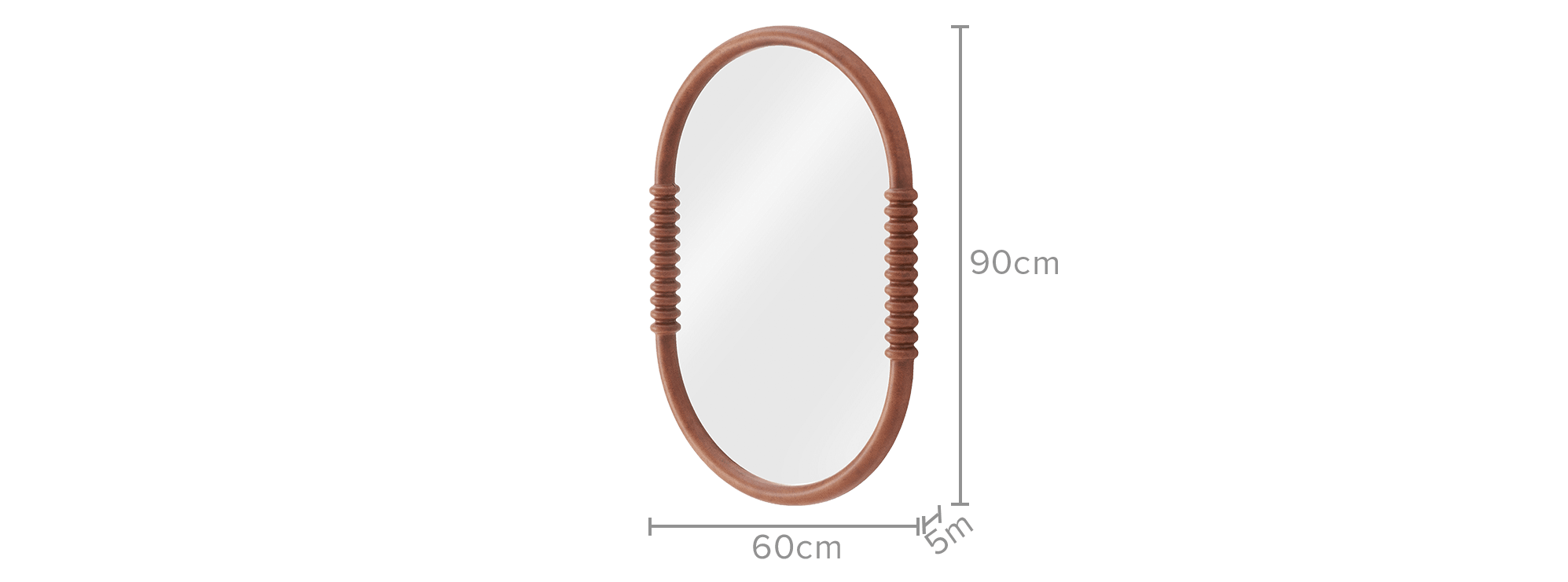dimension of Lucille Oval Wall Mirror