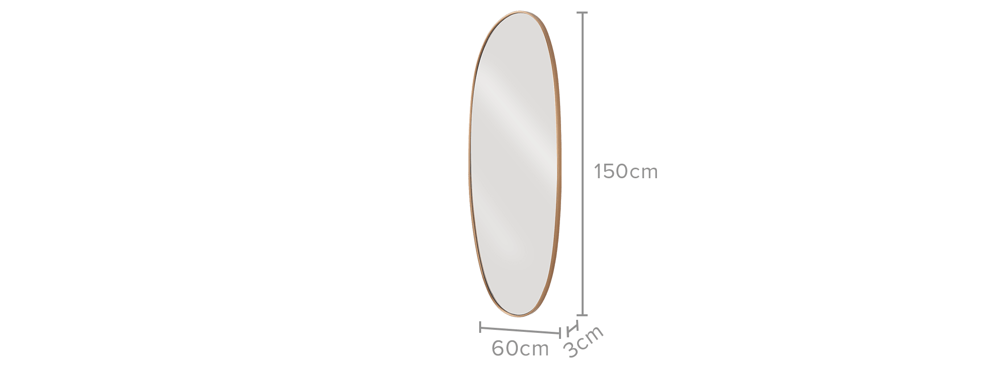 dimension of Aria Organic Full Length Wall Mirror