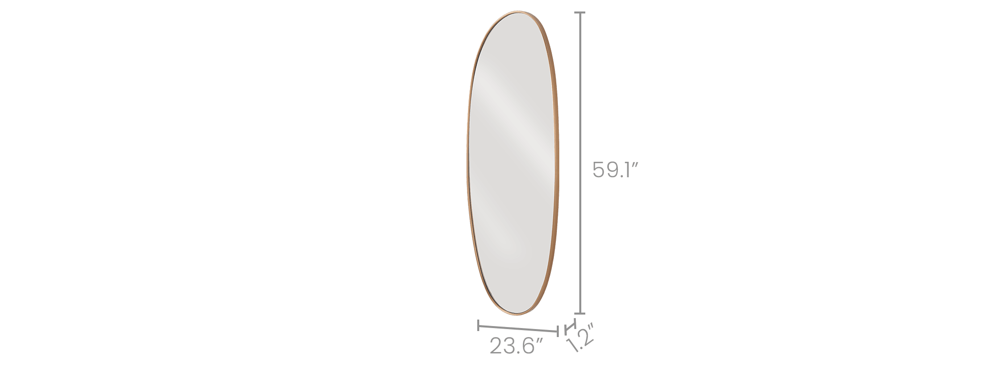 dimension of Aria Organic Full Length Wall Mirror
