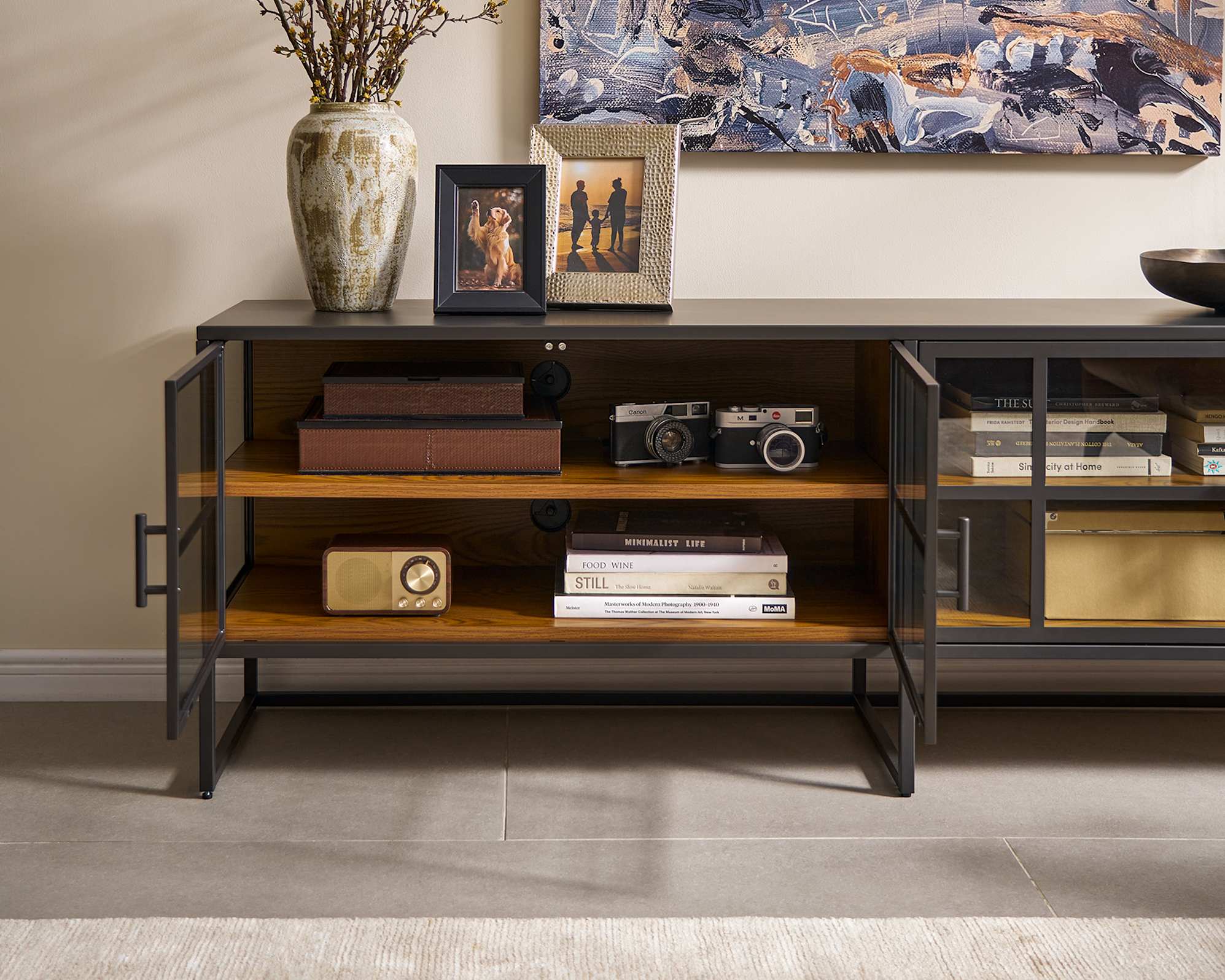 Panes Glass TV Console 2