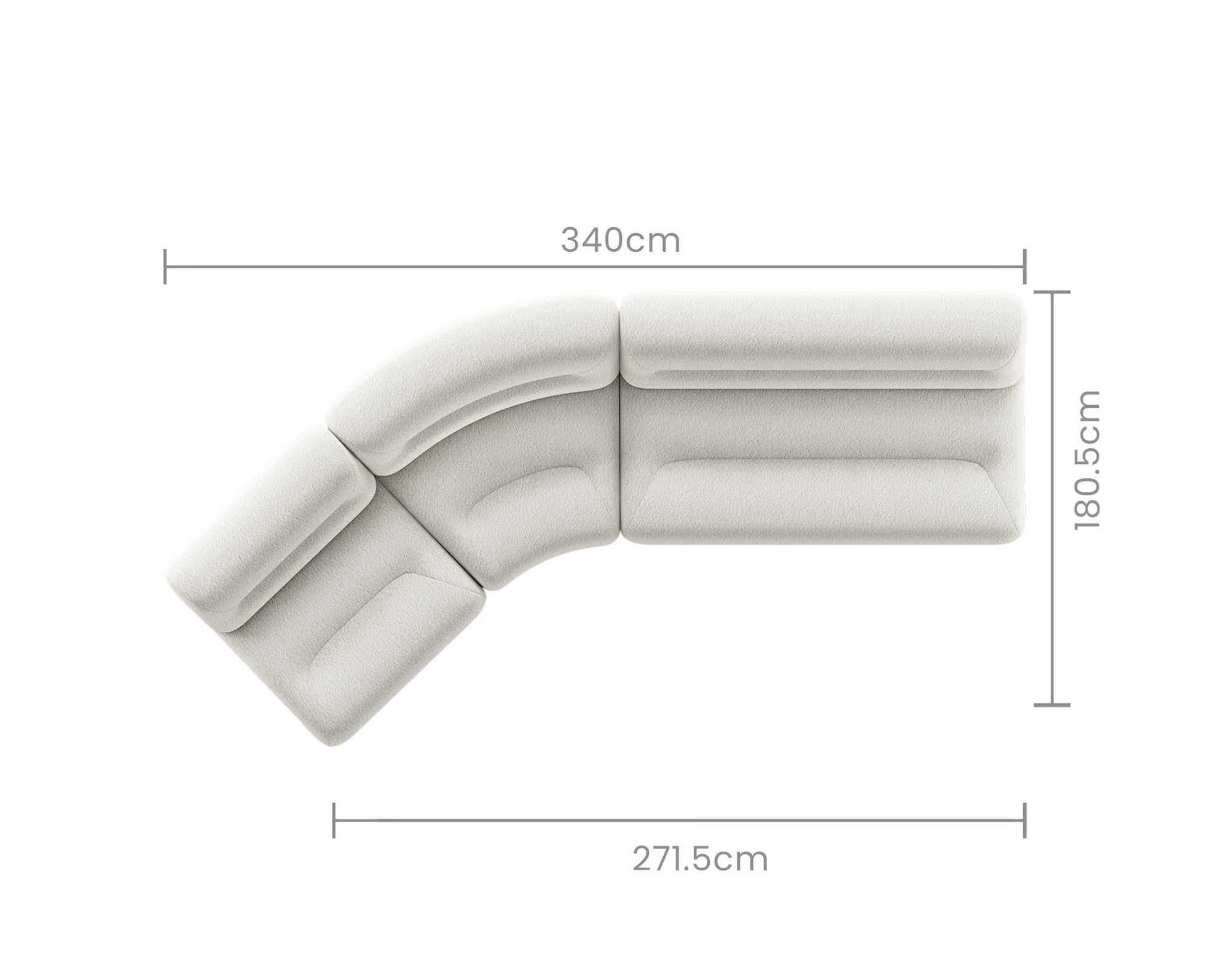 Tovi Performance Boucle Angled Chaise Sectional Sofa 10