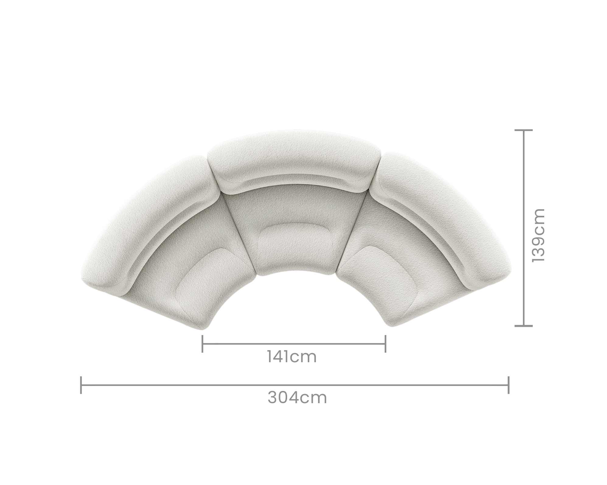 Tovi Performance Boucle Curve 3 Seater Sofa 9