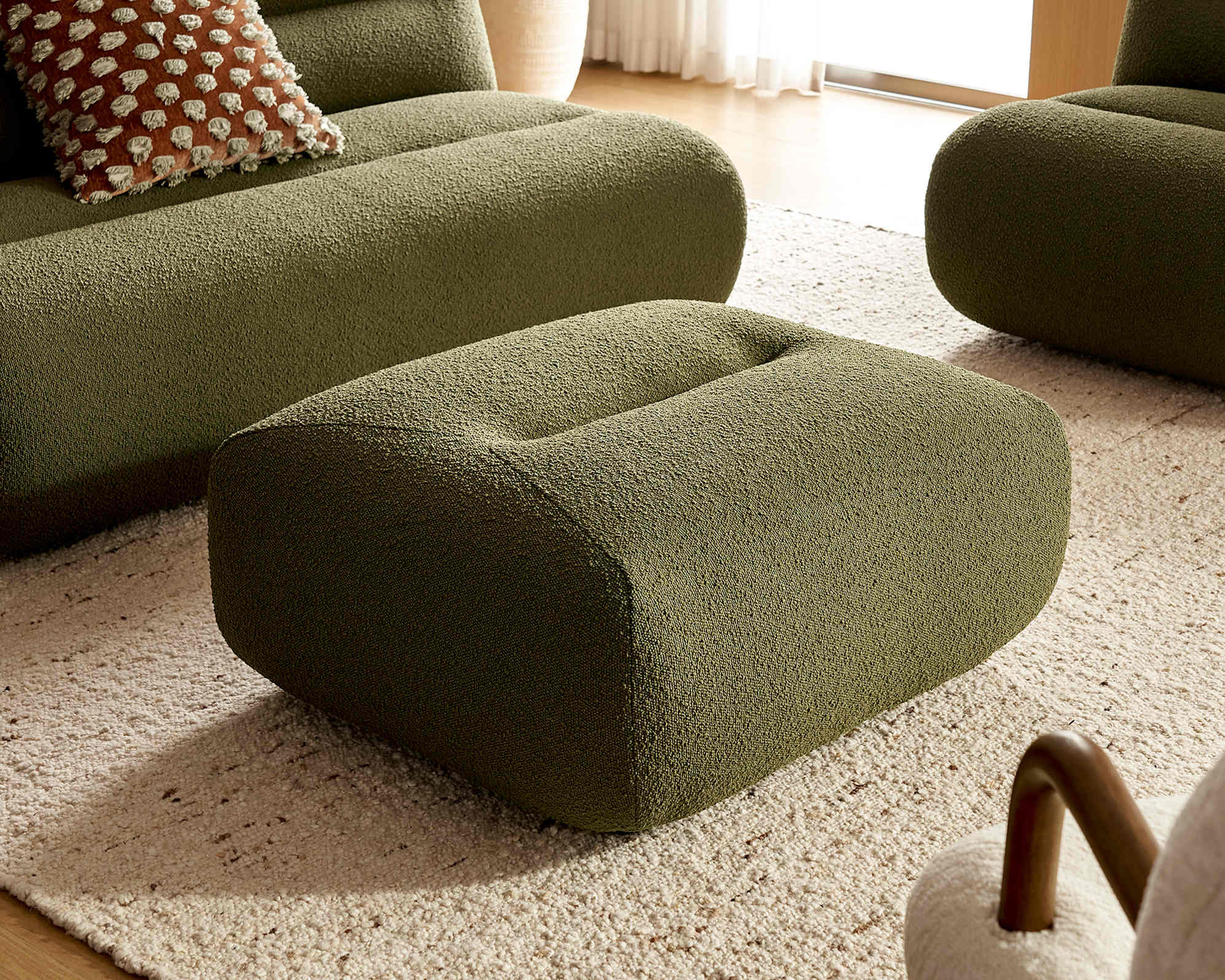 Tovi Performance Boucle 3-Piece Sectional Sofa with Ottoman 3