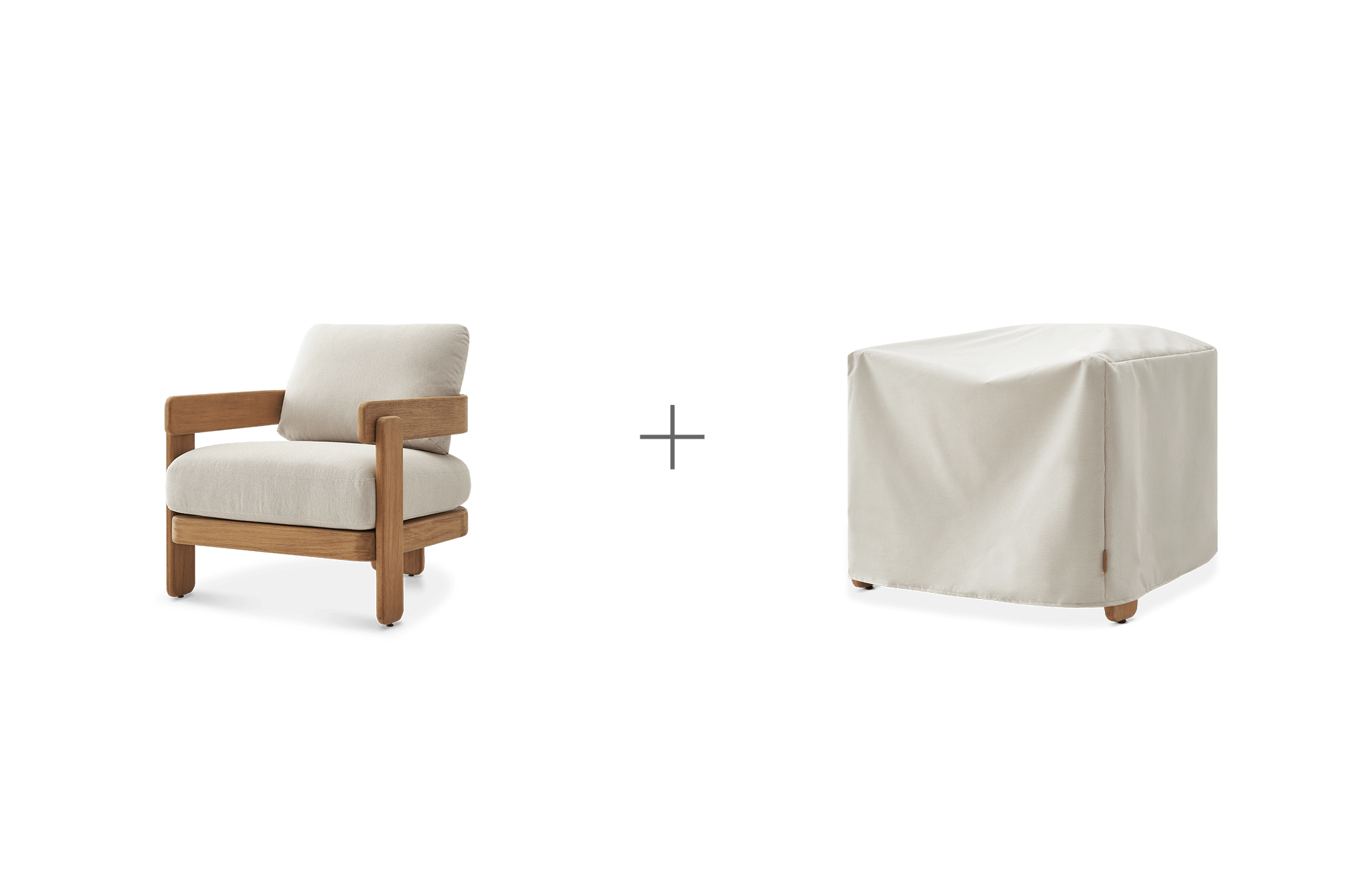 Eden Outdoor Lounge Chair with Ivory Cover, (Sable) Oat