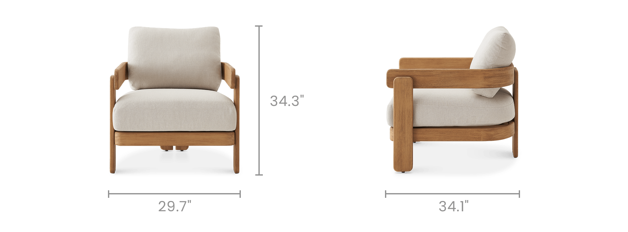 dimension of Eden Outdoor Lounge Chair