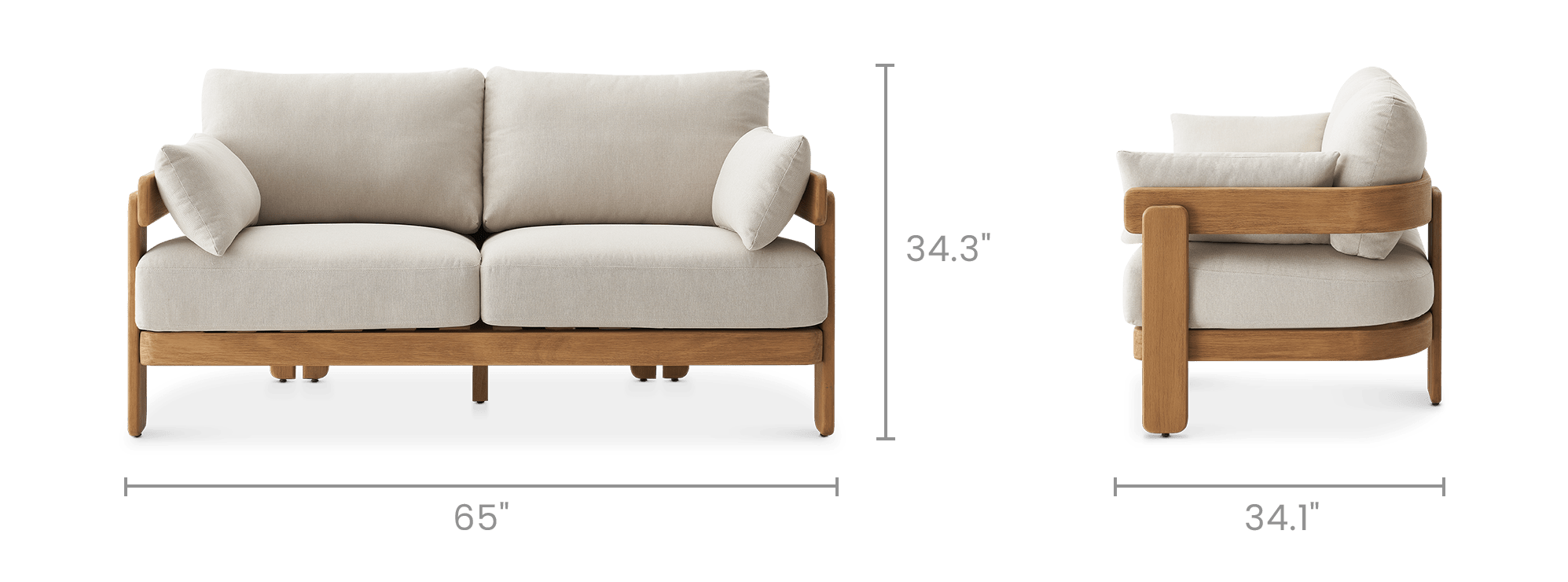 dimension of Eden Outdoor Loveseat