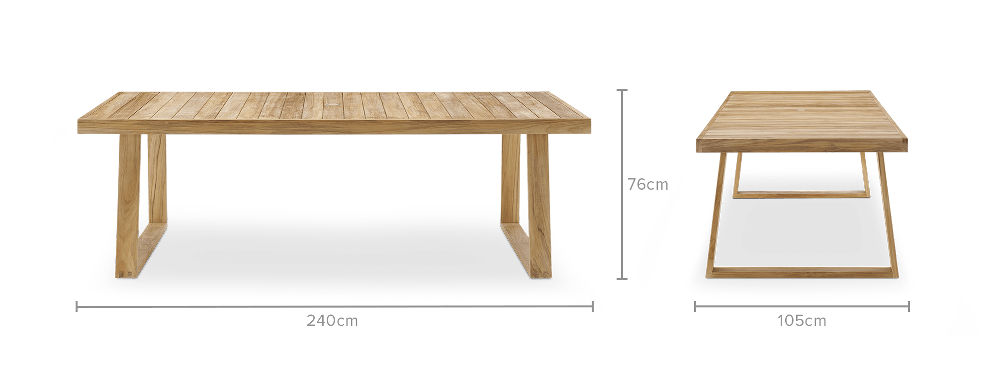 dimension of Rio Garden Teak Dining Table