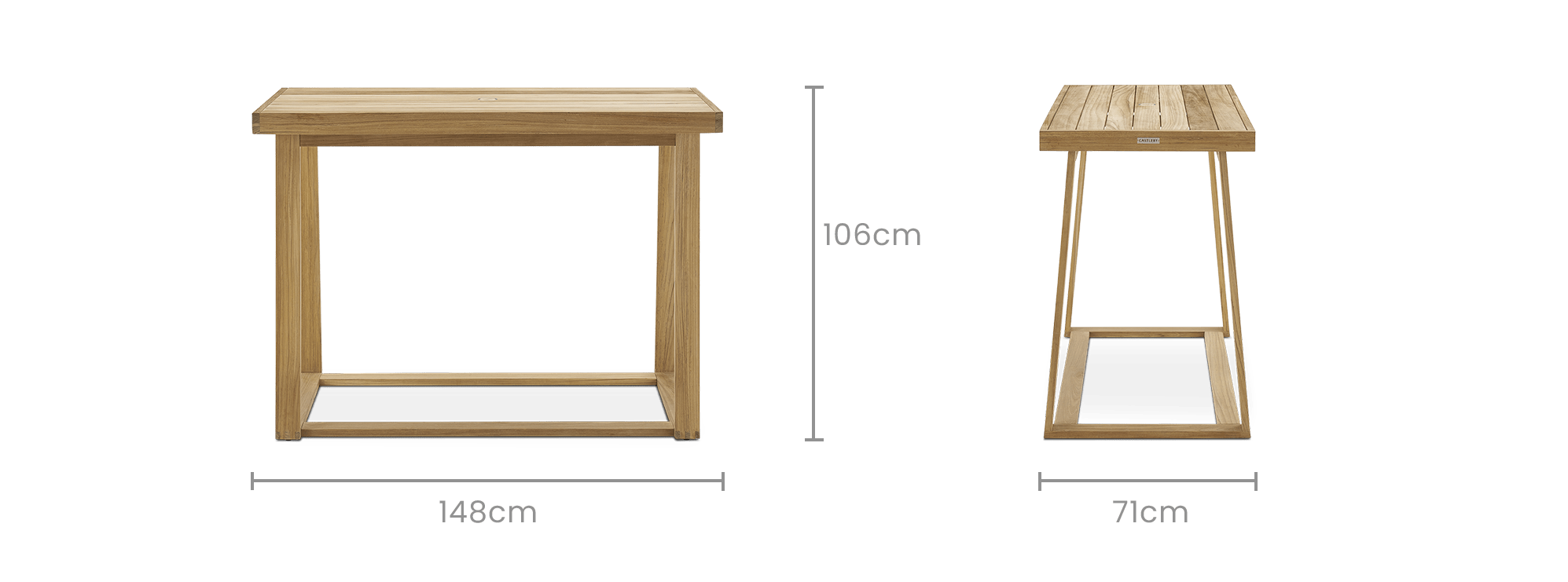 dimension of Rio Garden Rectangular Coffee Table