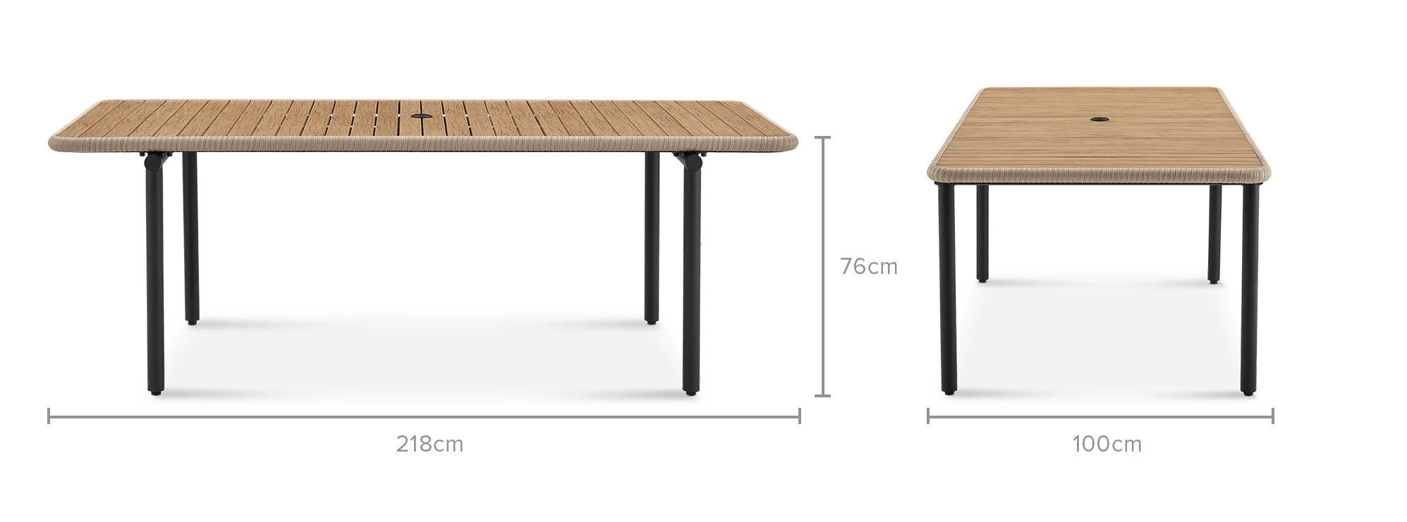 dimension of Sierra Garden Dining Table