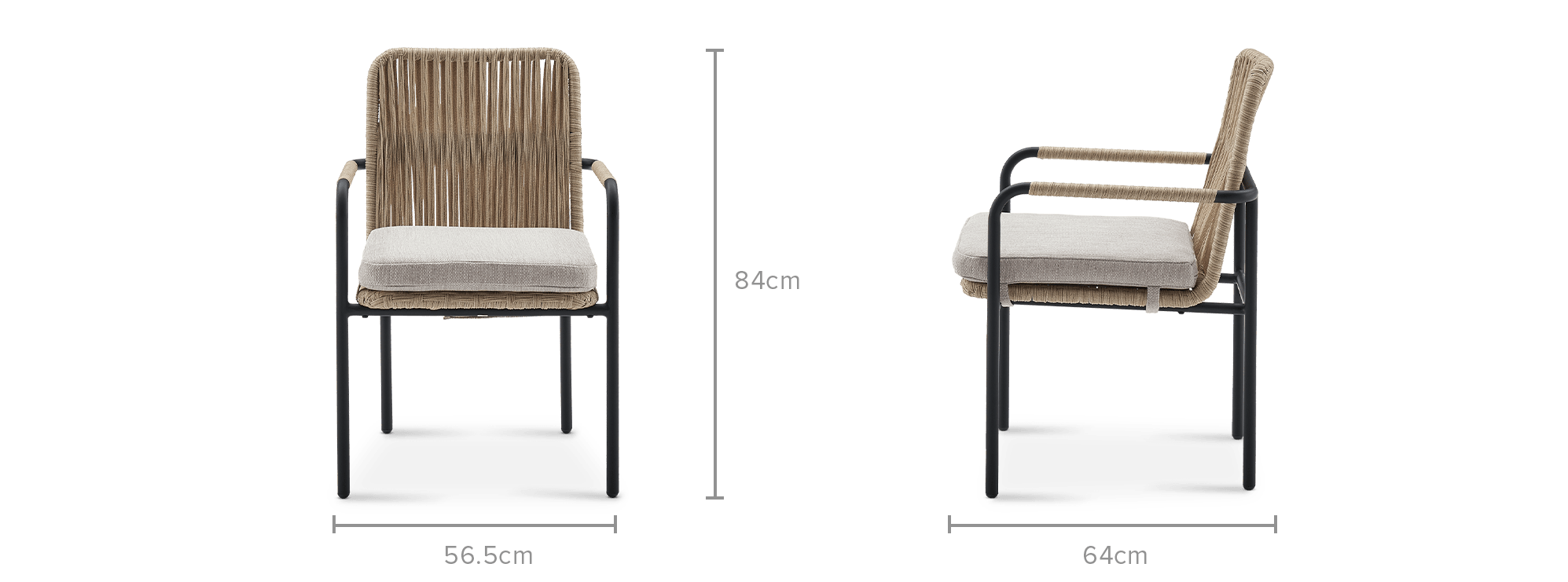 dimension of Sierra Garden Dining Chair Set