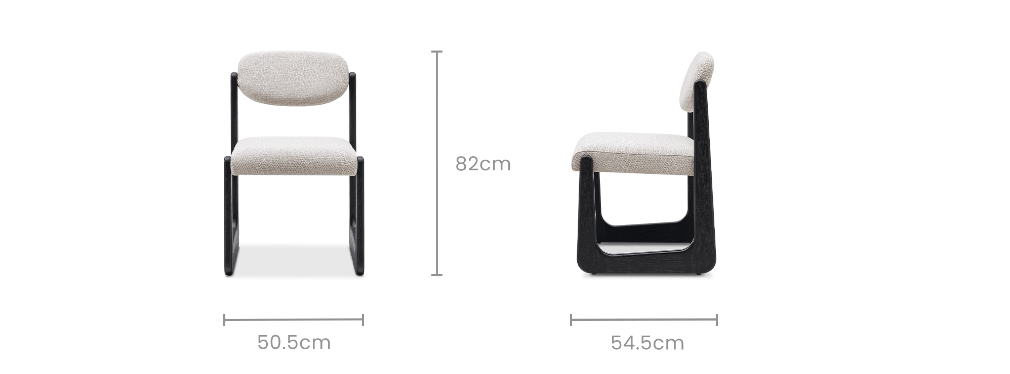dimension of Lira Performance Fabric Dining Chair