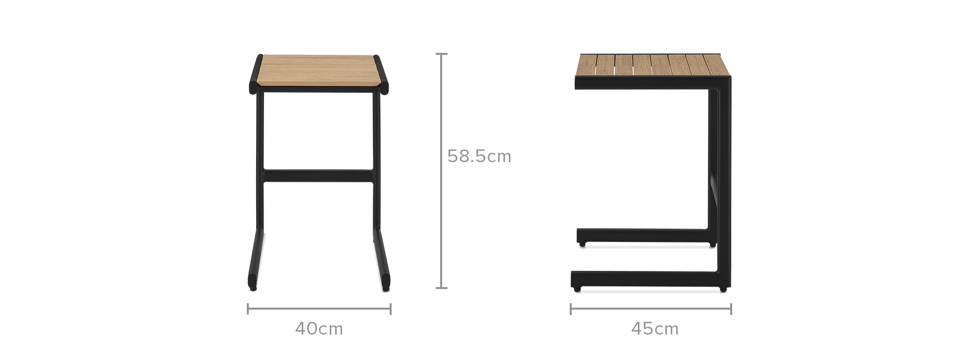 dimension of Sorrento Garden C-Side Table