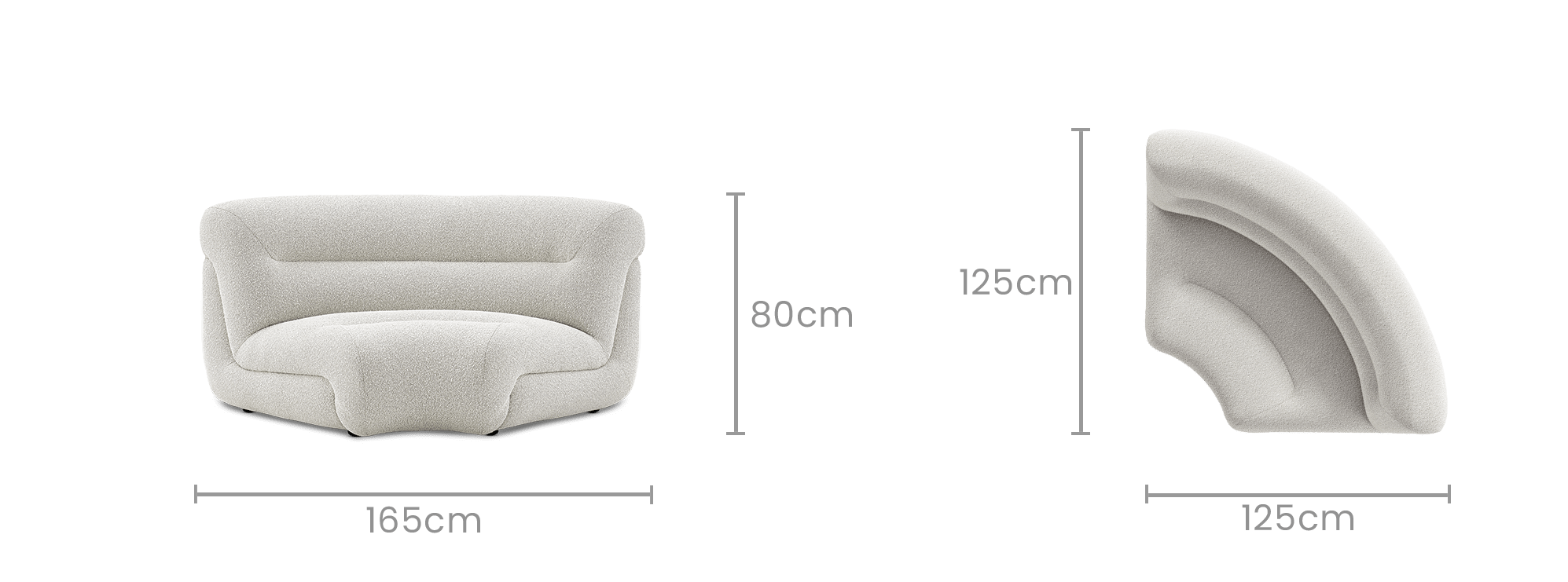 dimension of Tovi Performance Boucle Corner Sofa