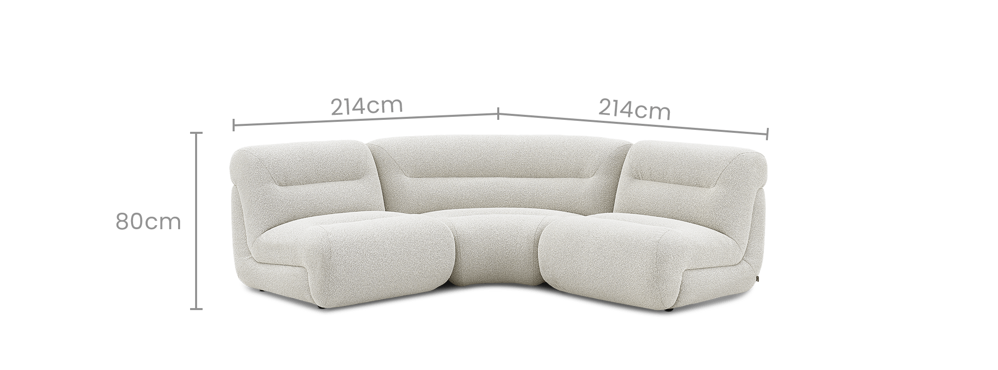 dimension of Tovi Performance Boucle 3-Piece Sectional Sofa