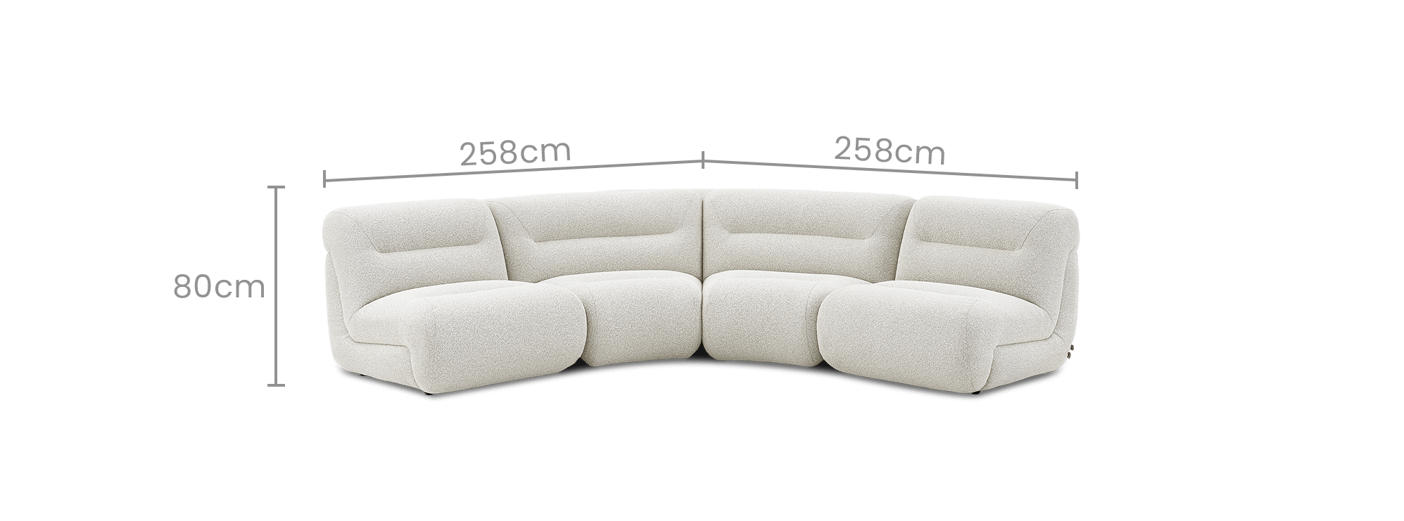 dimension of Tovi Performance Boucle 4-Piece Sectional Sofa