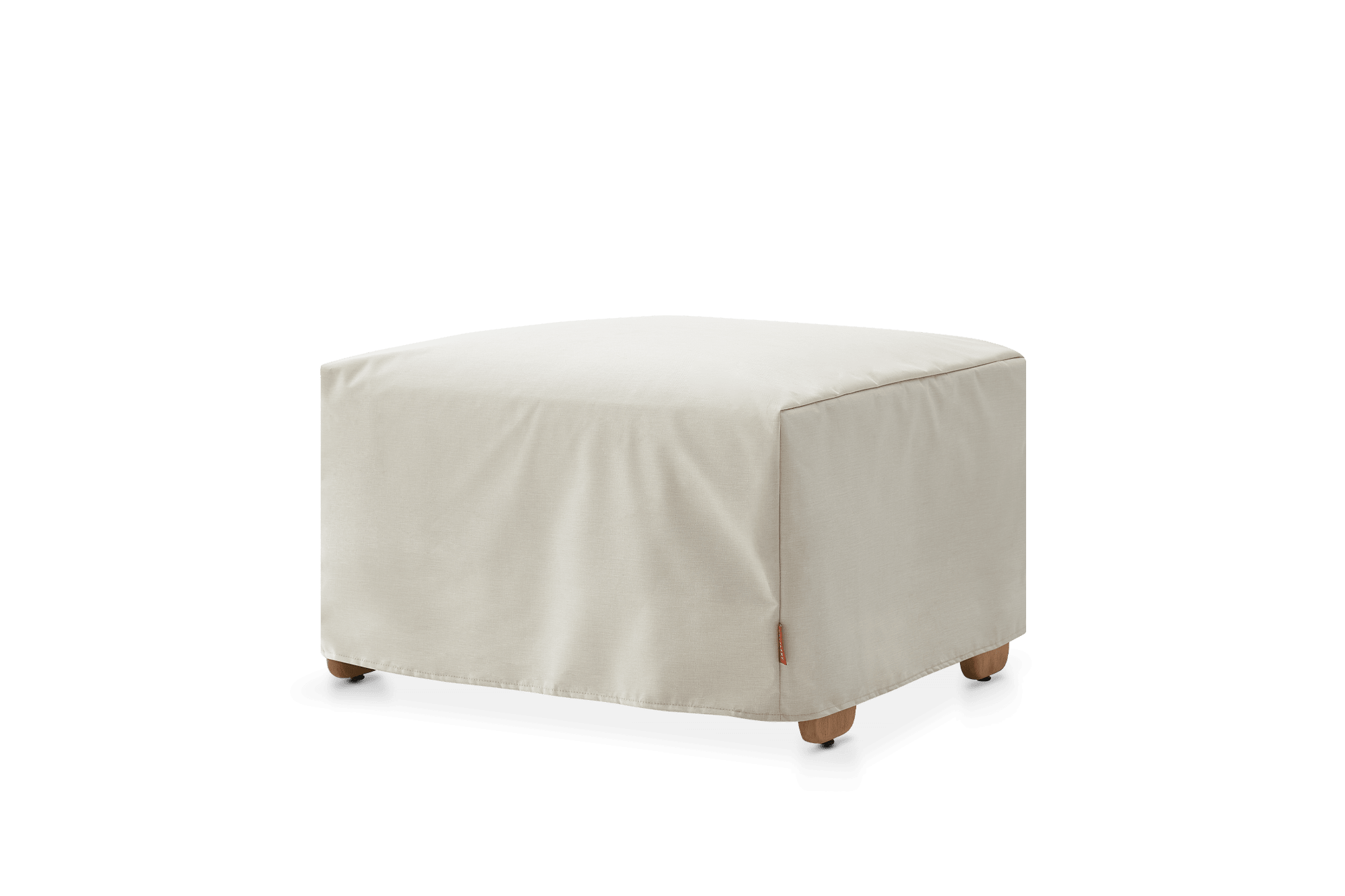 Eden Outdoor Ottoman Cover, Ivory