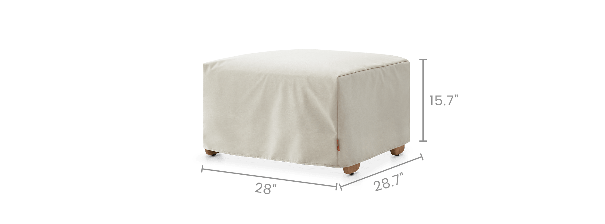 dimension of Eden Outdoor Ottoman Cover