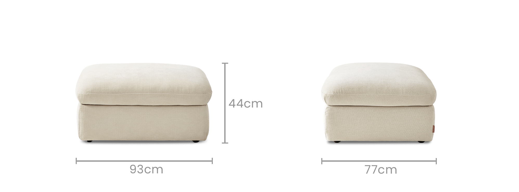 dimension of Ollie Storage Ottoman