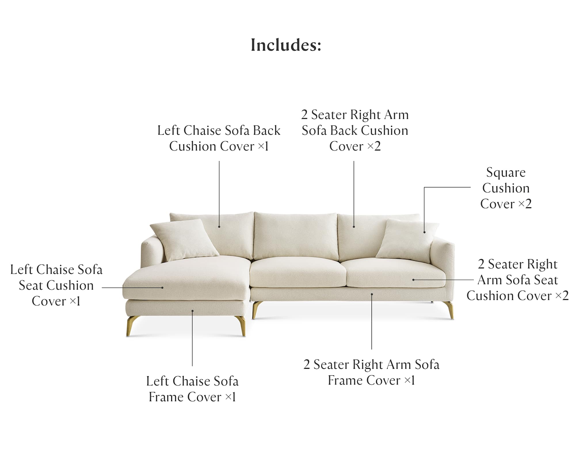 Lena Combination Sofa Cover 2