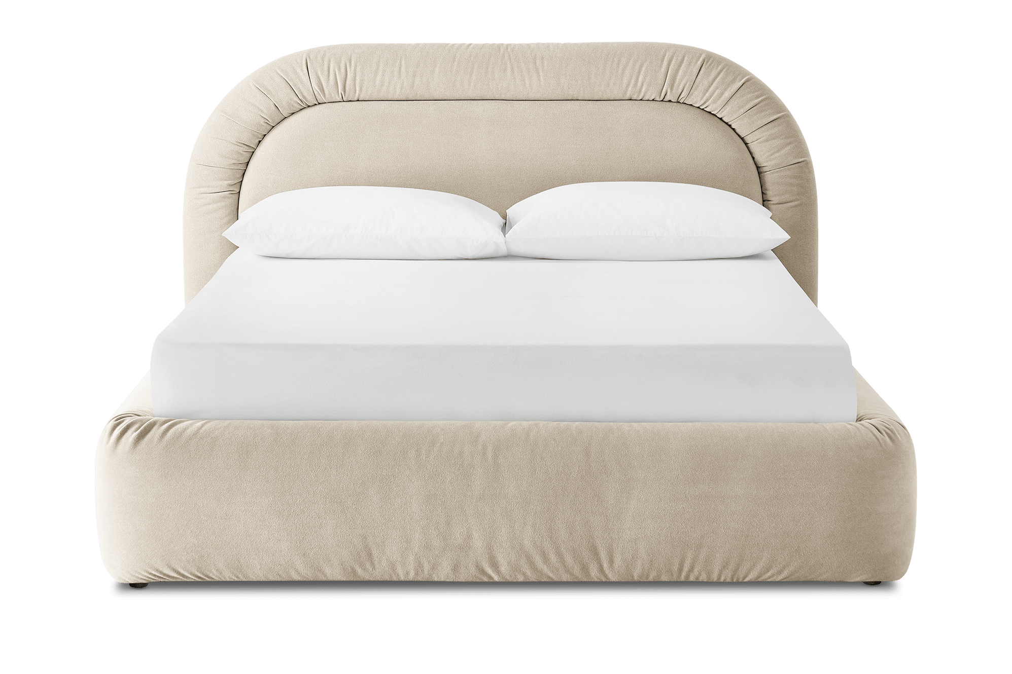 Camille Storage Queen Size Bed, (Mila) Oat