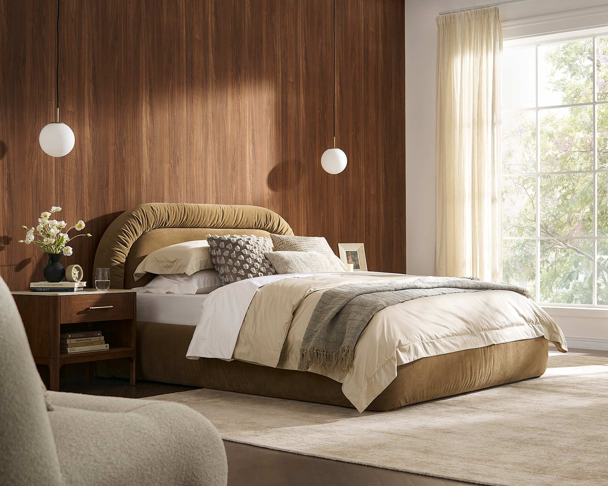 Camille King Size Bed, (Mila) Camel lifestyle