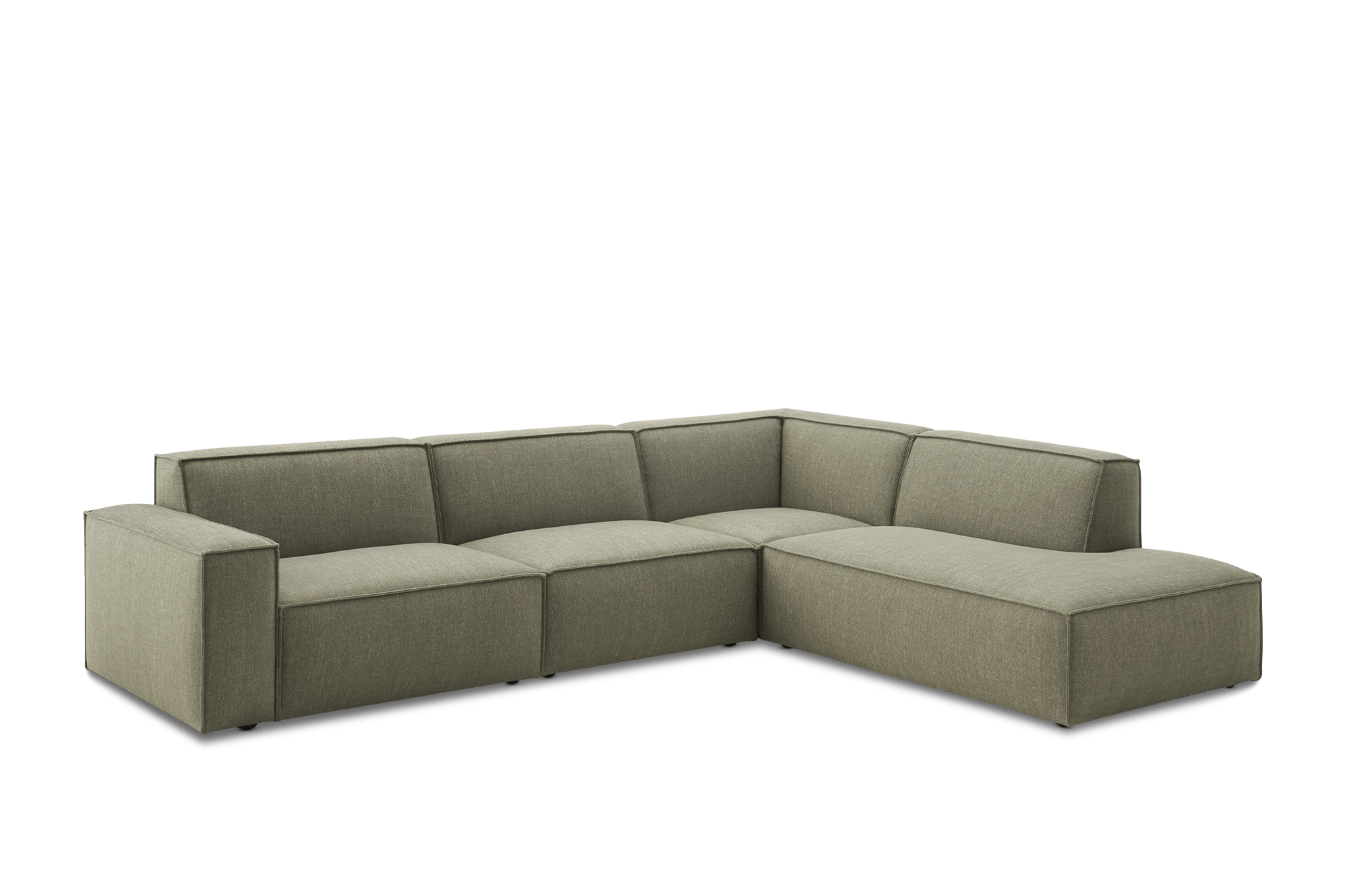 Jonathan Extended Side Chaise Sectional Sofa Right Facing, (Performance Twill) Moss