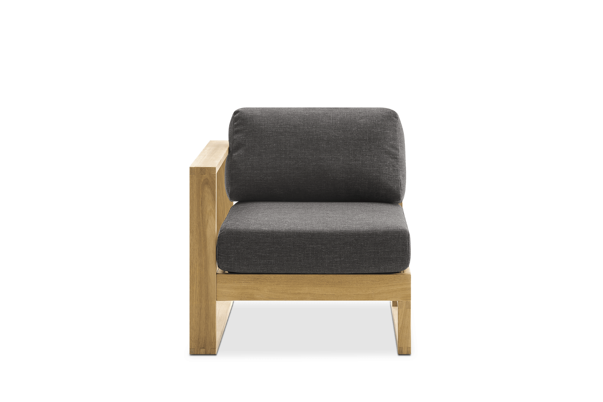 Rio Outdoor Teak Left Facing 1 Seater Sofa (Treated Version), Slate