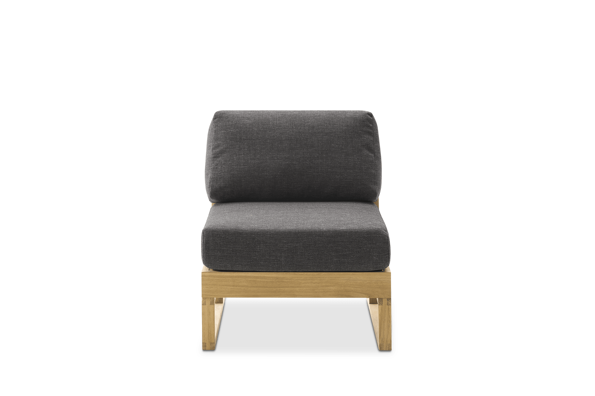 Rio Outdoor Teak Armless Sofa (Treated Version), Slate