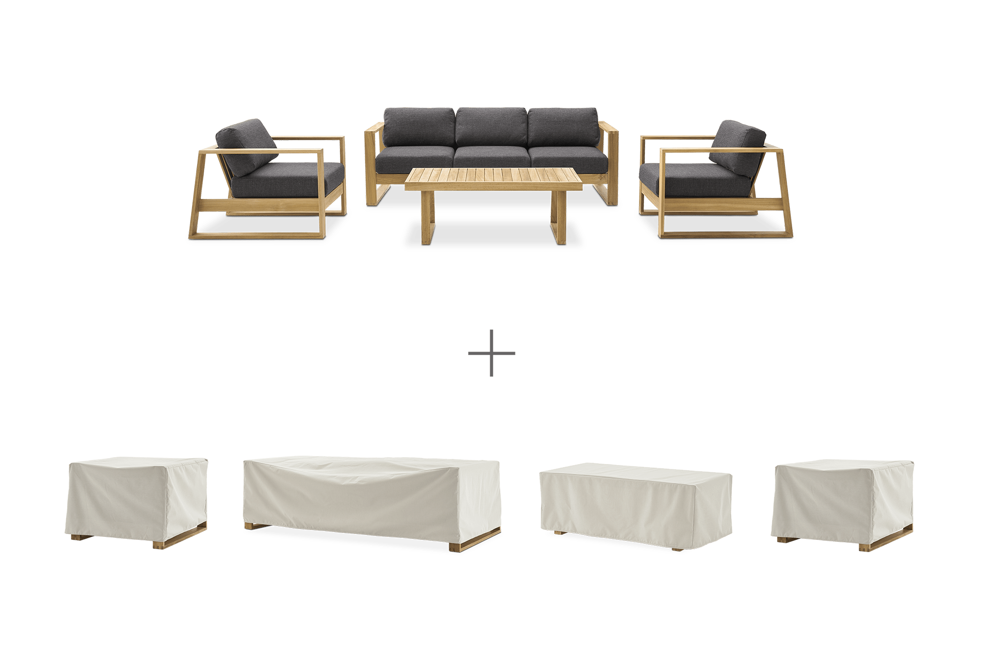 Rio Outdoor Sofa, 2 Lounge Chairs & Table Set